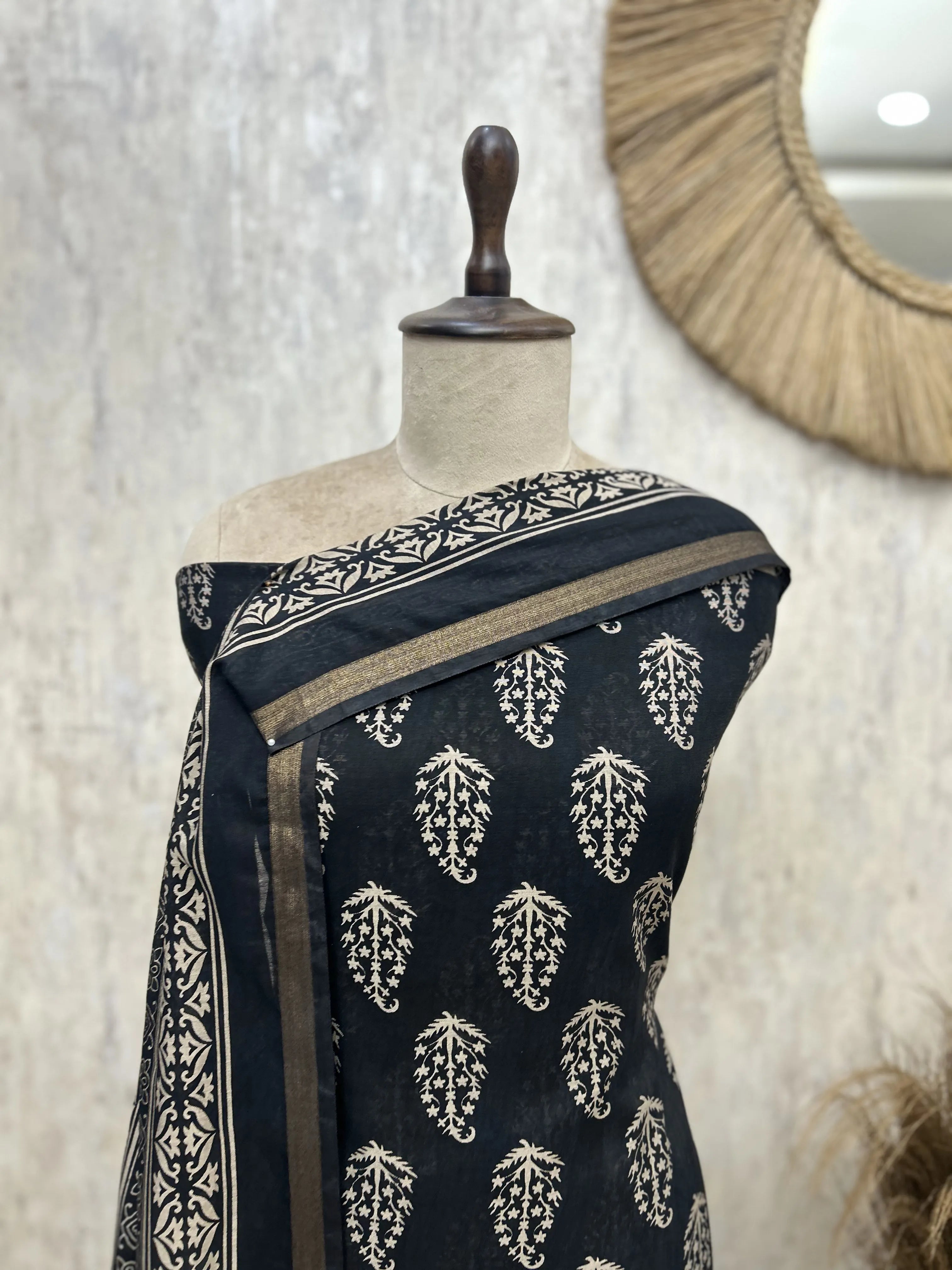 Indigo Paisley Grace Maheshwari Unstitched suit