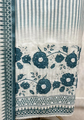 Teal Striped Elegance Unstitched suit