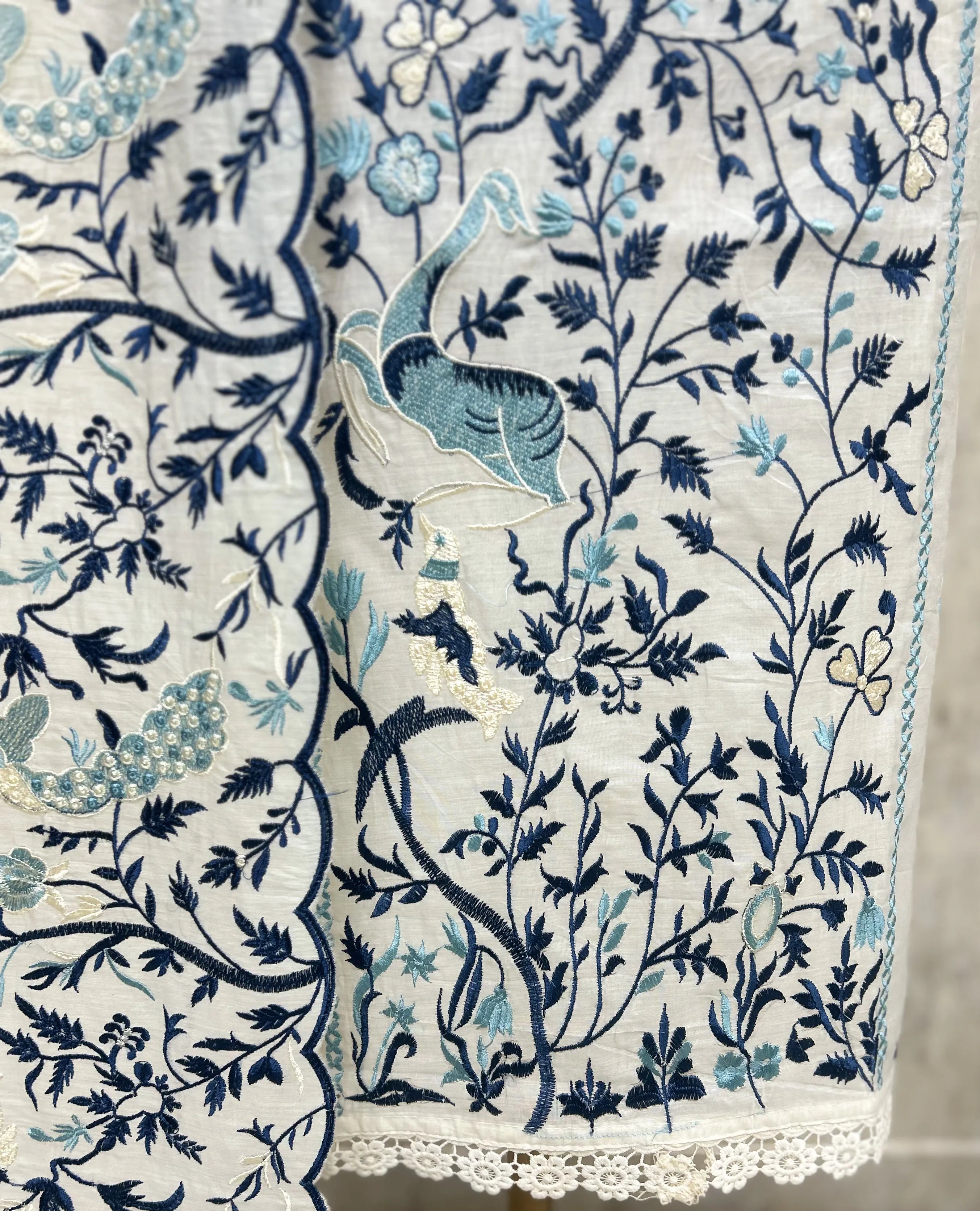 Floral Mul chanderi Unstitched suit