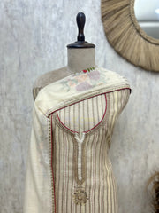 Handwoven Elegance Mul chanderi Unstitched suit