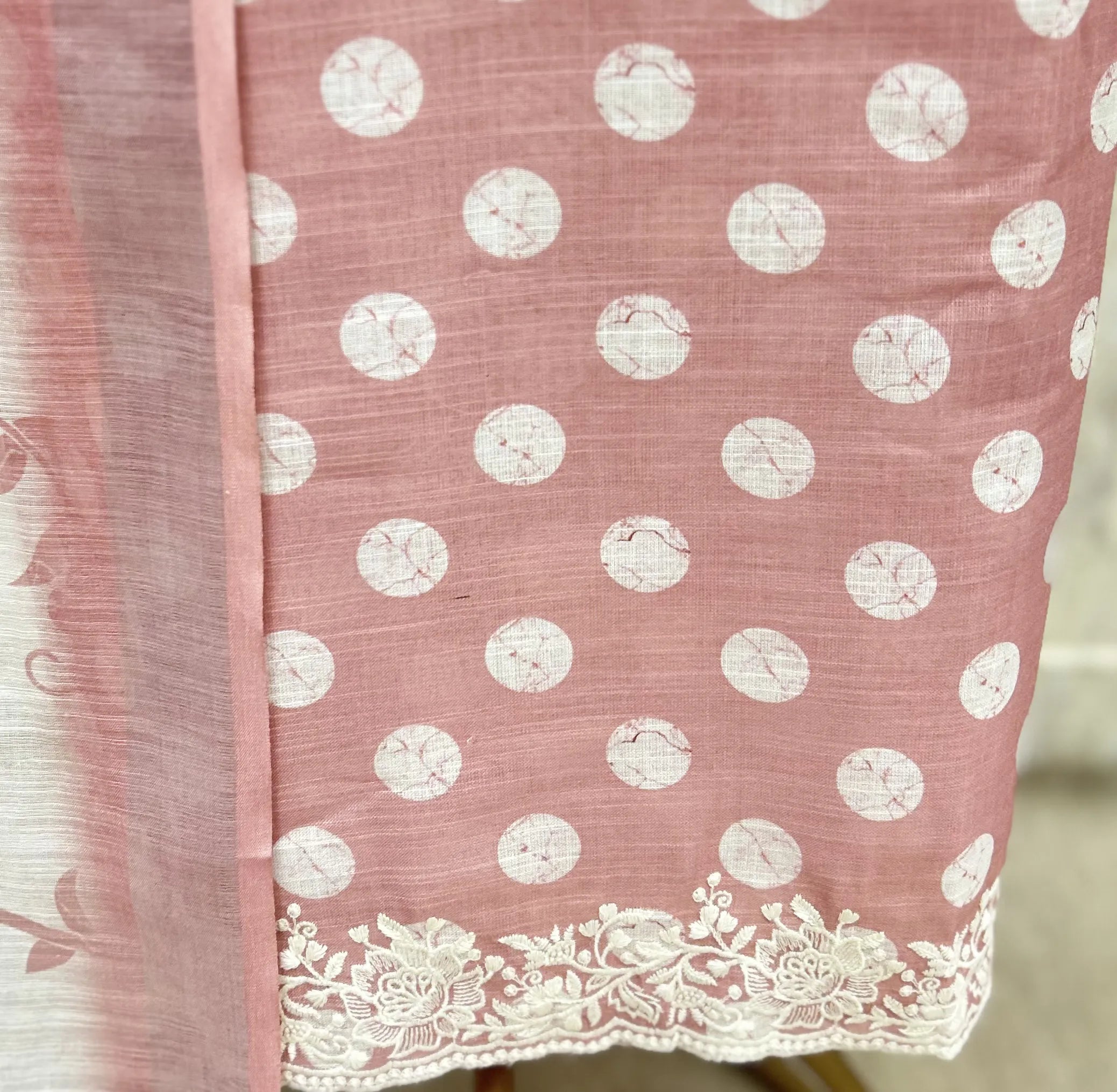 Polka Grace Ensemble Linen Unstitched suit