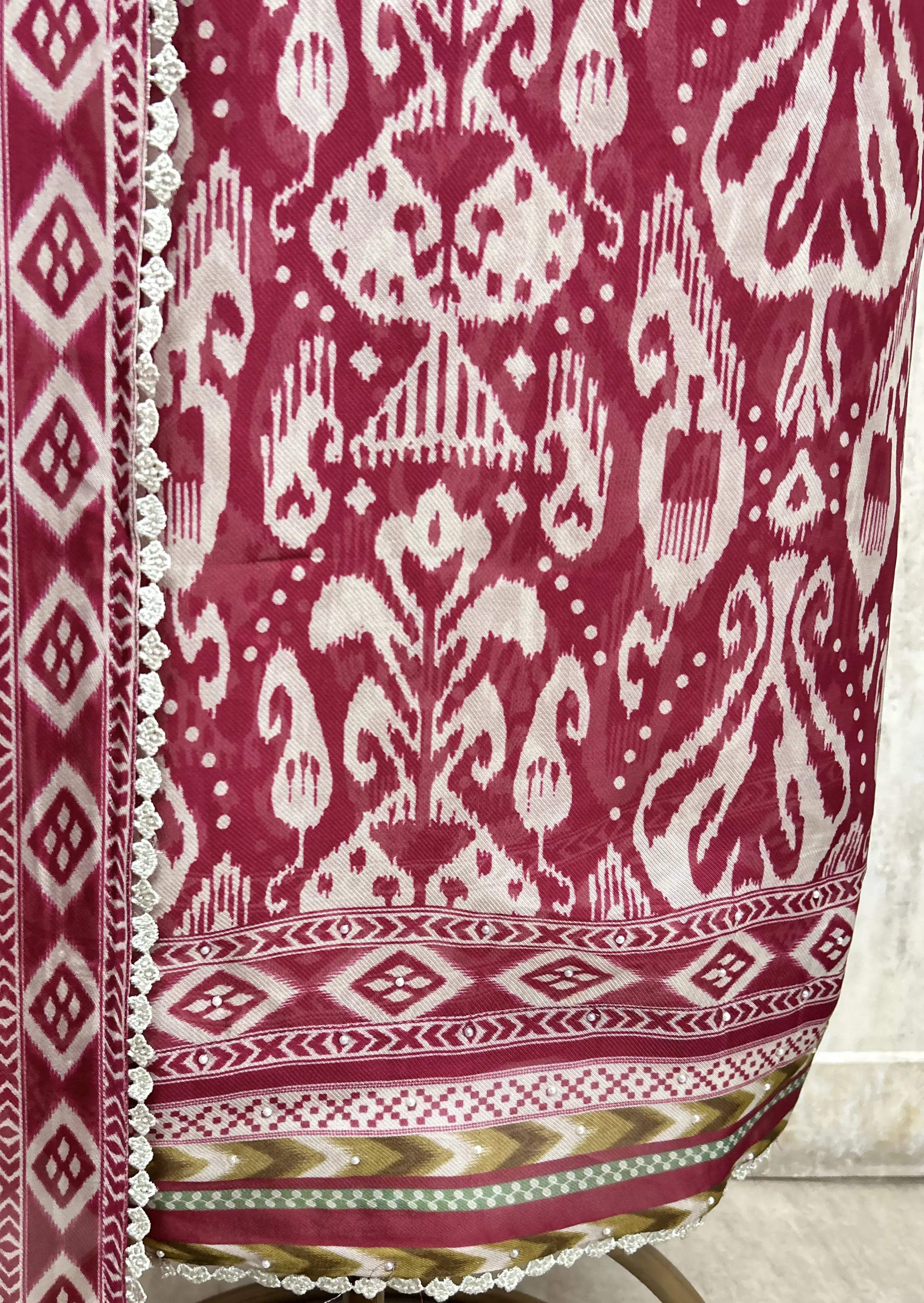 Luminous Twill Organza Unstitched Suits