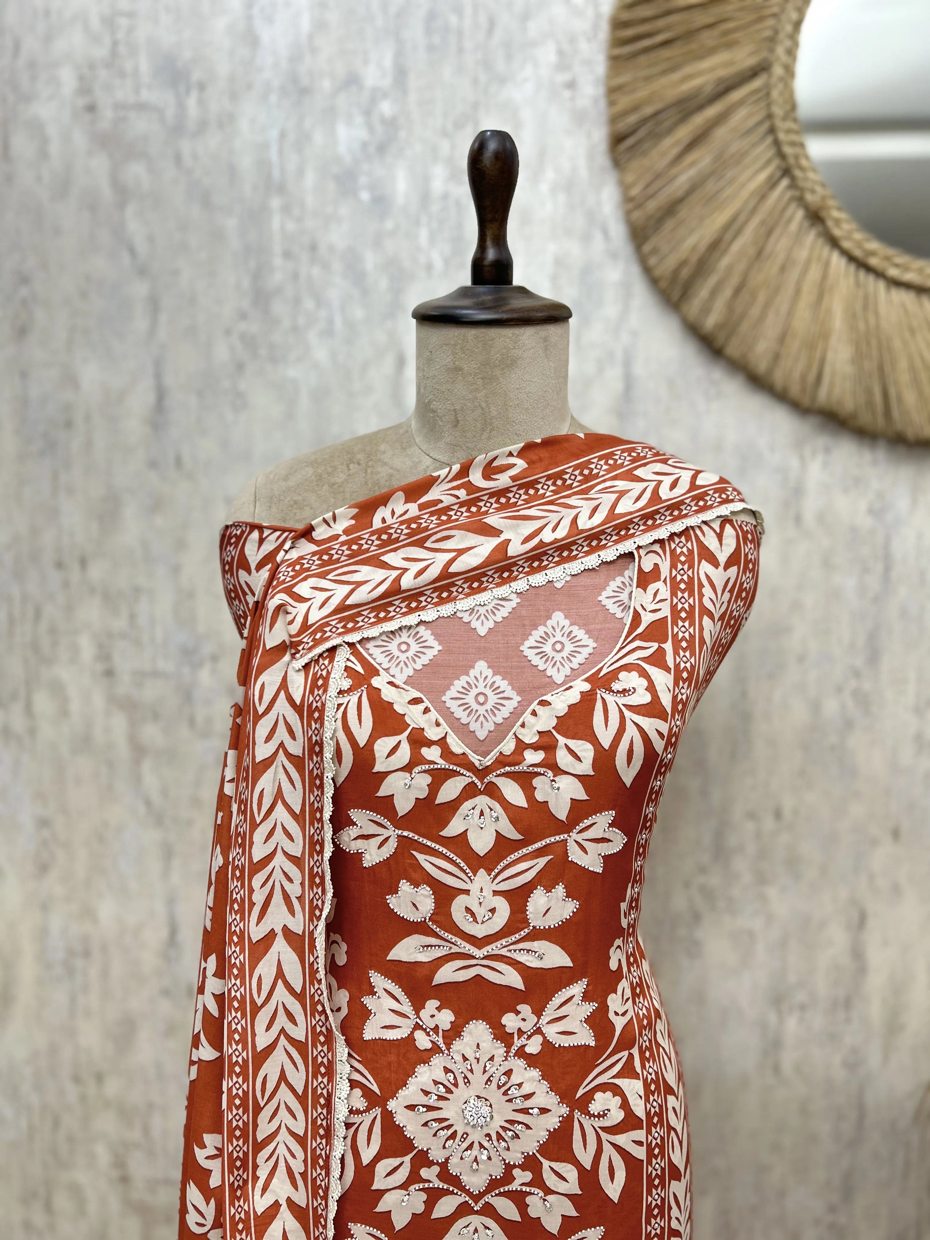 Ethereal Muslin Elegance Unstitched suit