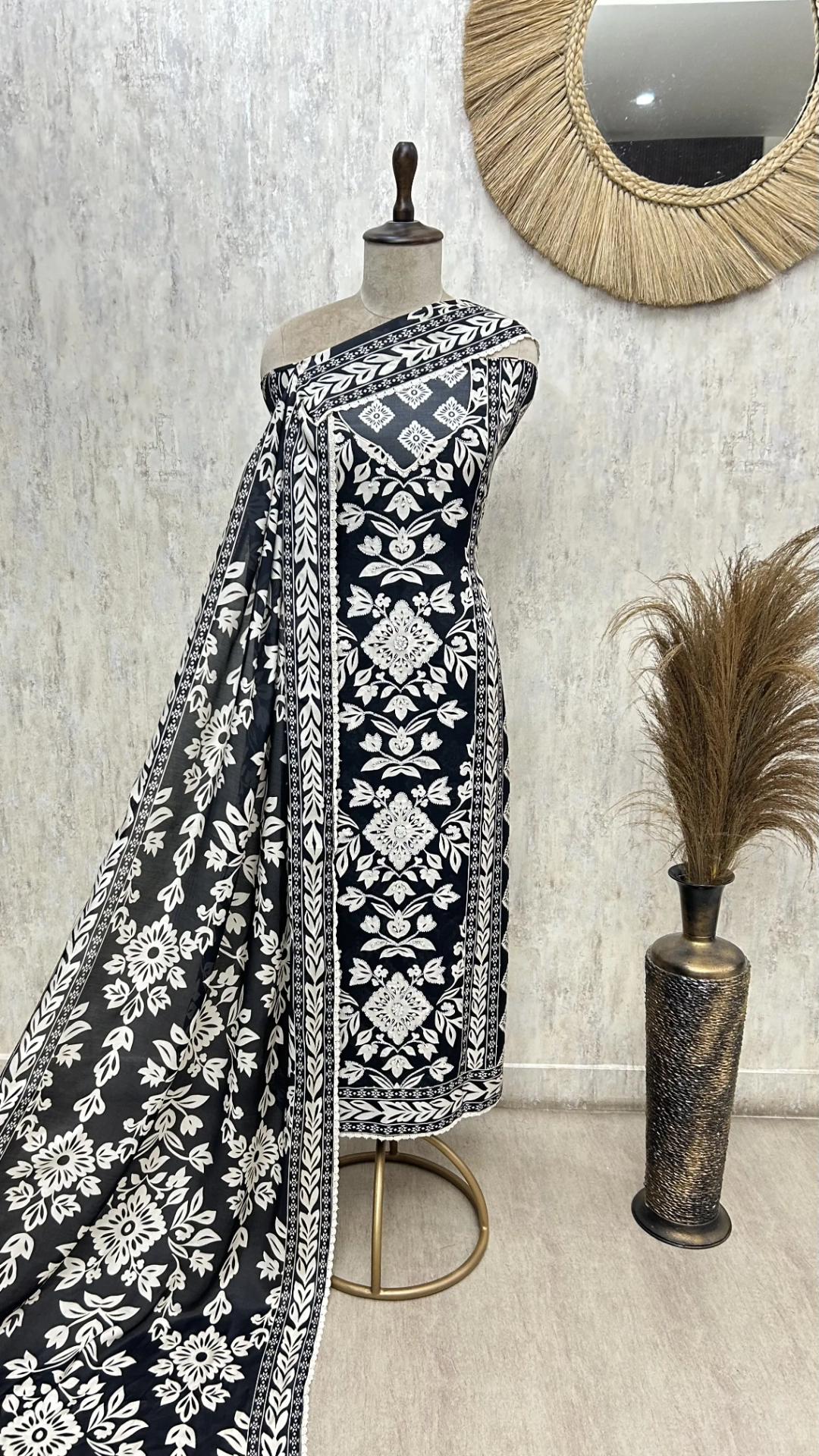 Ethereal Muslin Elegance Unstitched suit