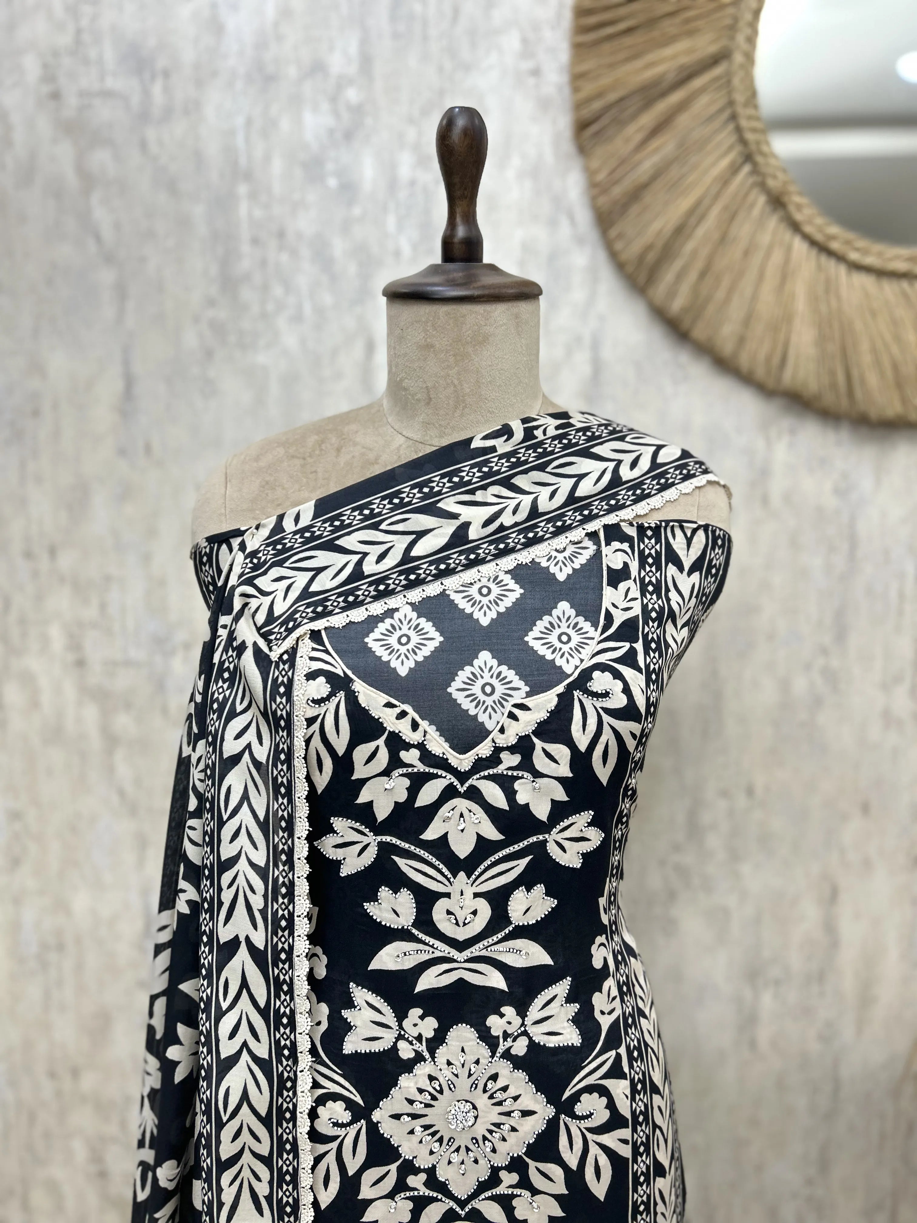Ethereal Muslin Elegance Unstitched suit