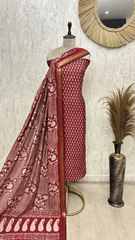 Midnight Block Print Elegance Maheshwari Unstitched suit