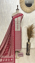 Floral print cotton unstitched suit