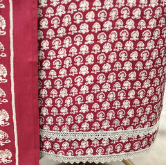 Floral print cotton unstitched suit