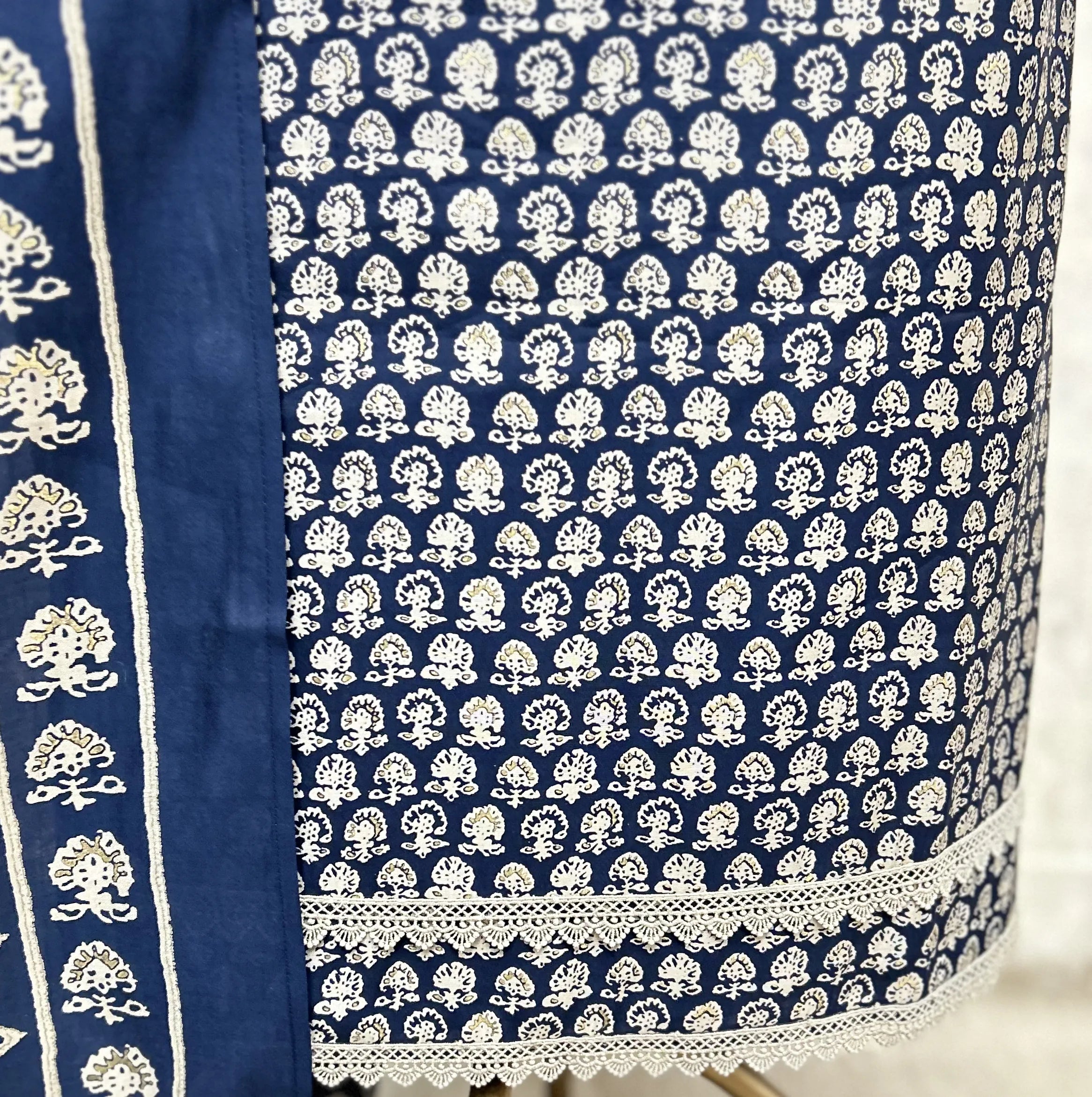 Floral print cotton unstitched suit