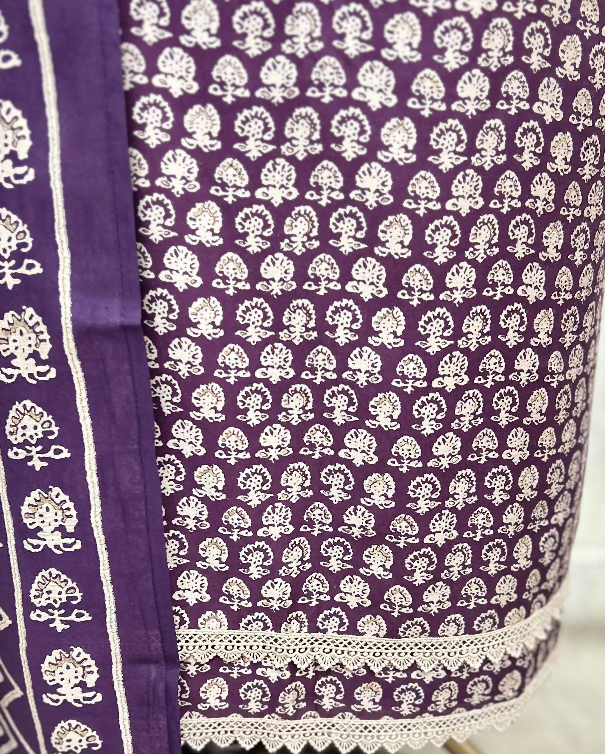 Floral print cotton unstitched suit