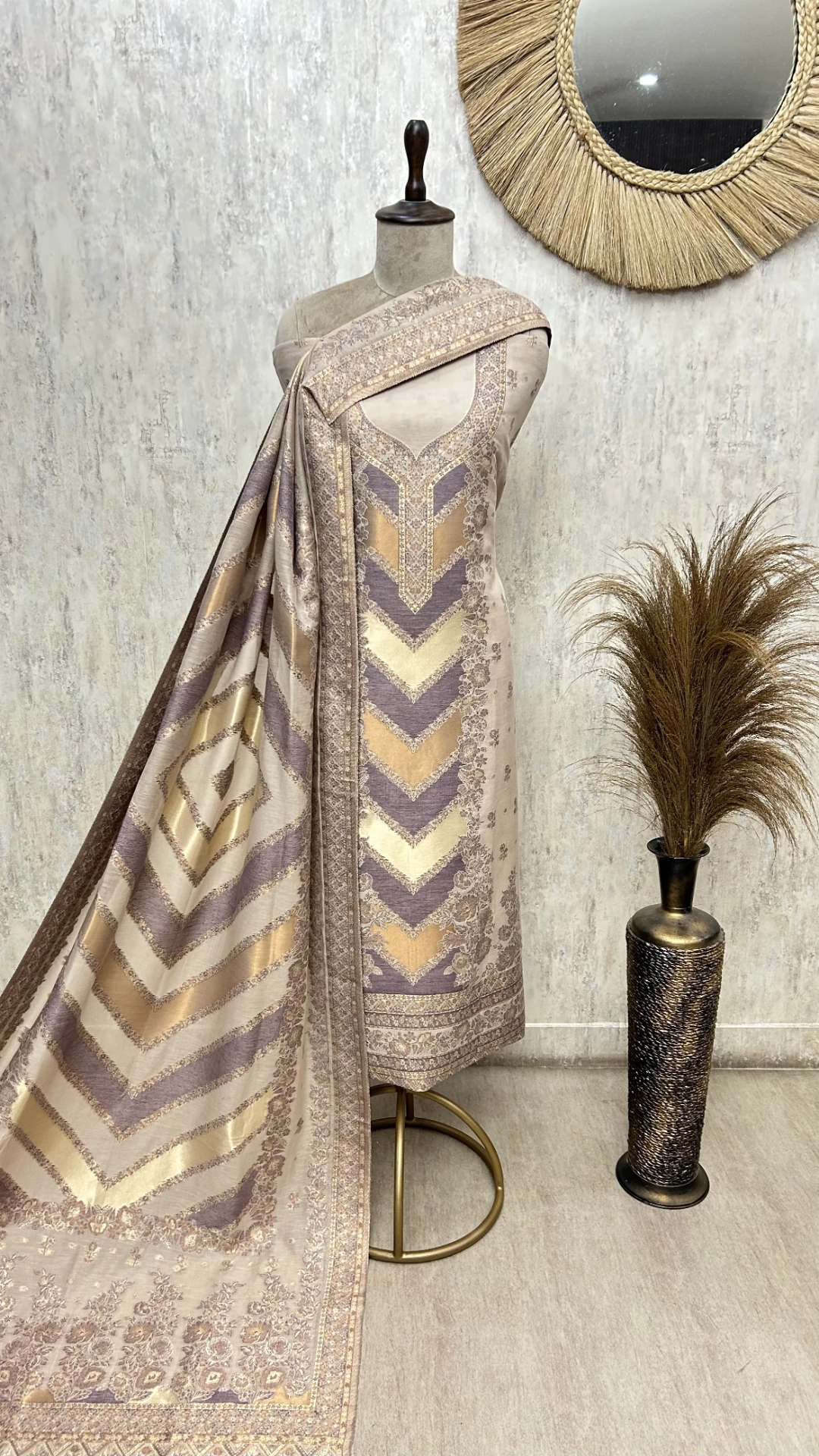 Primium Midnight Cotton silk Unstitched suit