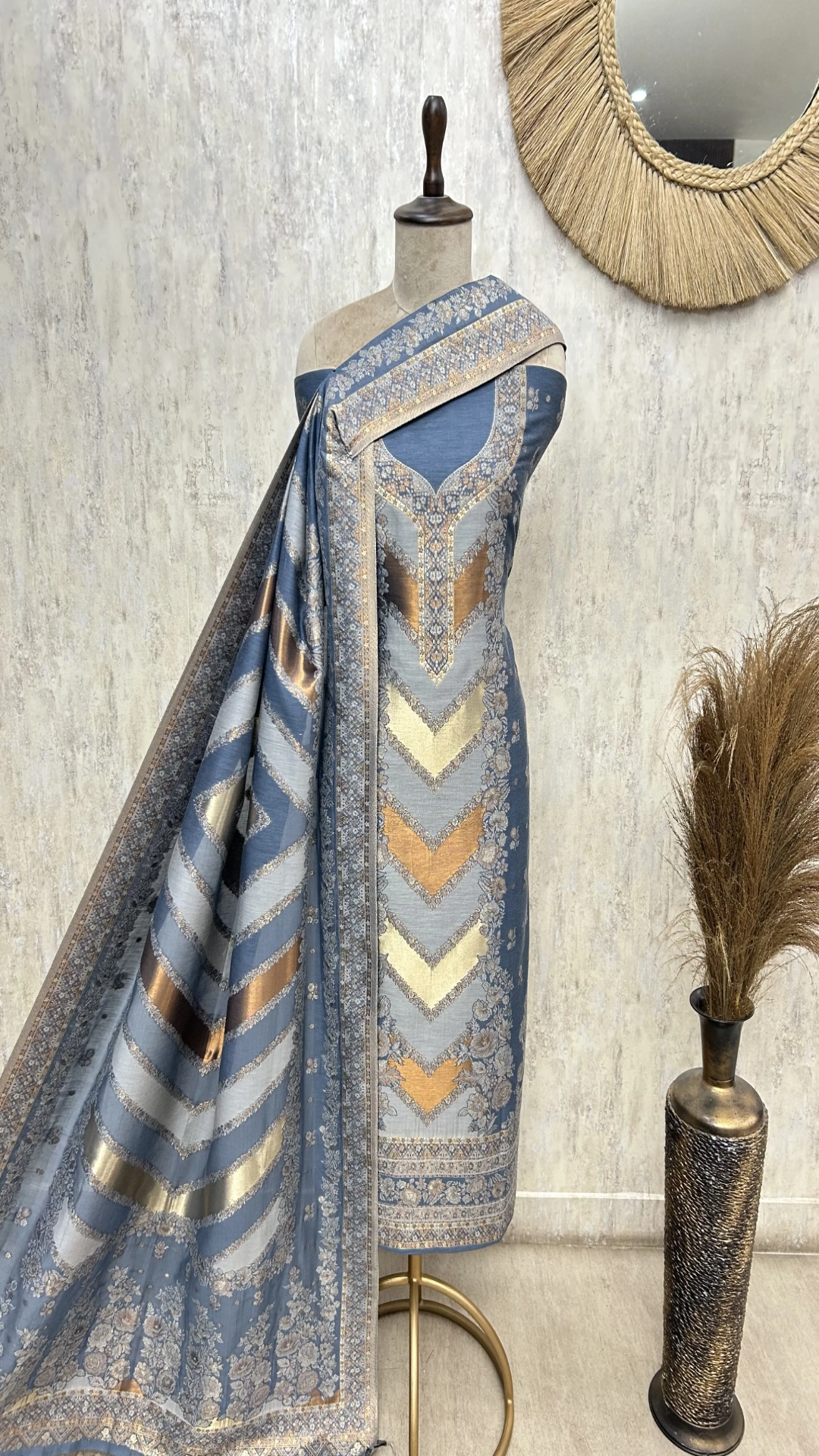 Primium Midnight Cotton silk Unstitched suit