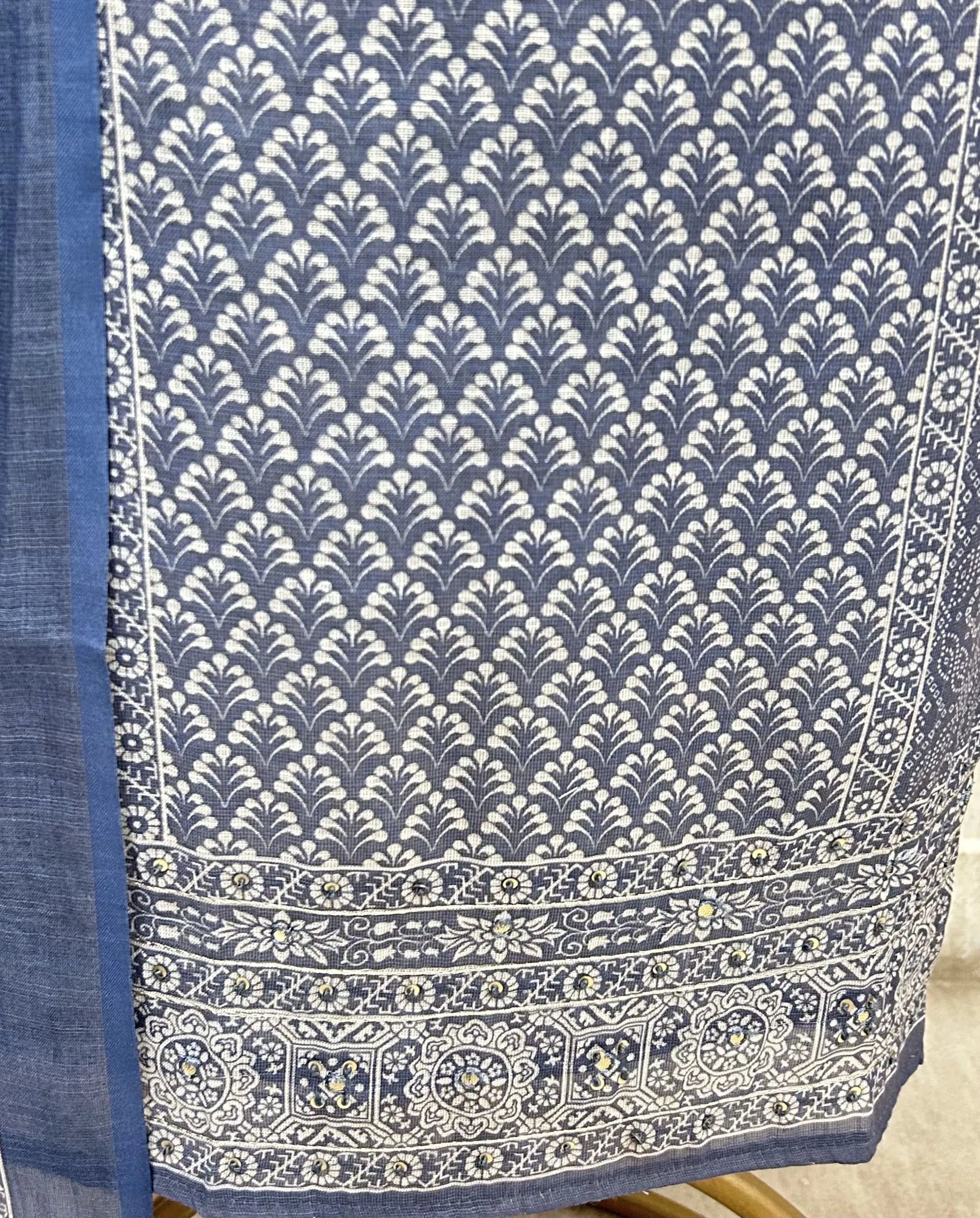 Floral Print Linen Unstitched suit
