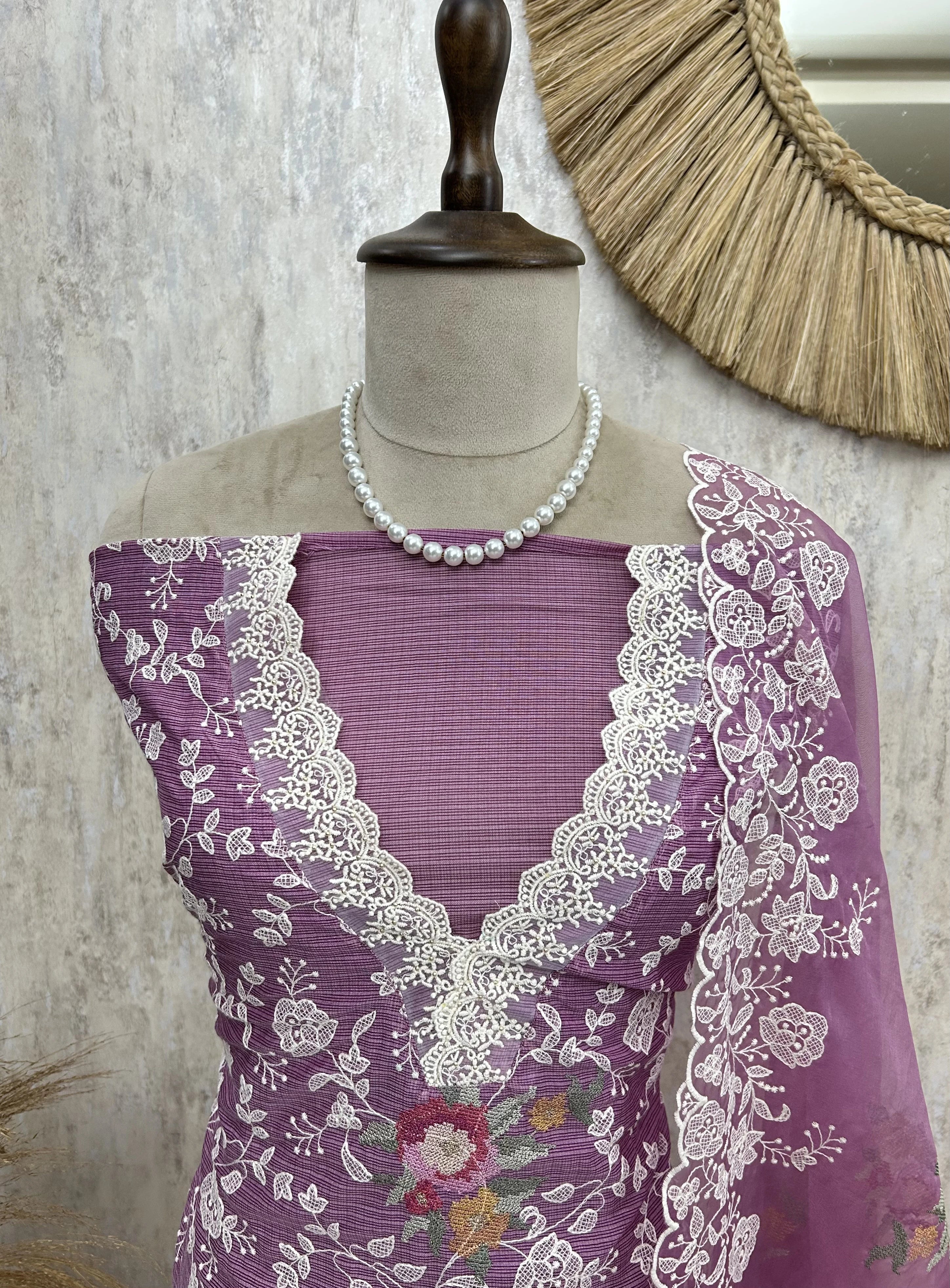 Cross Stitch Kota Unstitched Suit Set