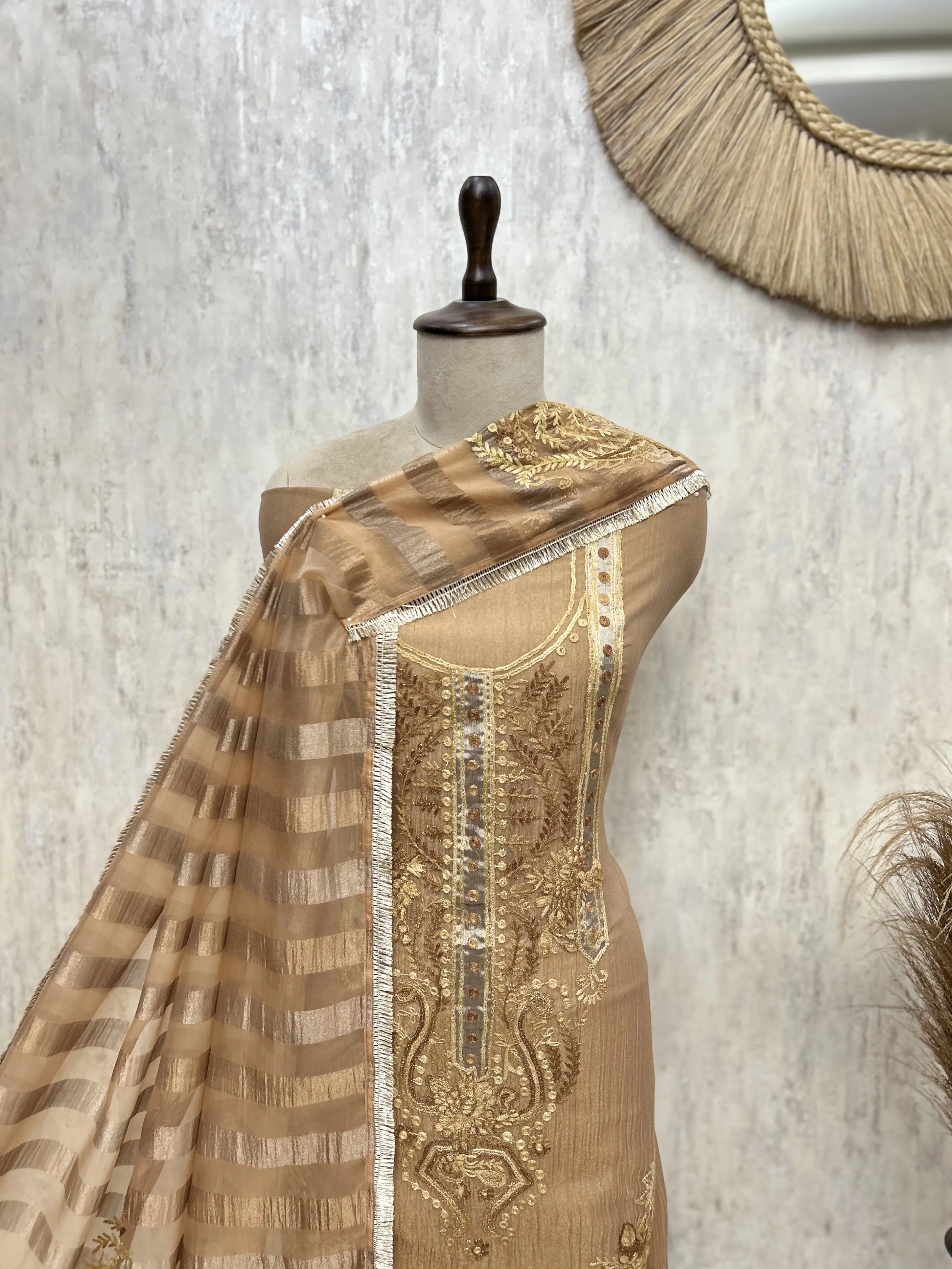 Crush Tissue Elegance  Unstitched Suits