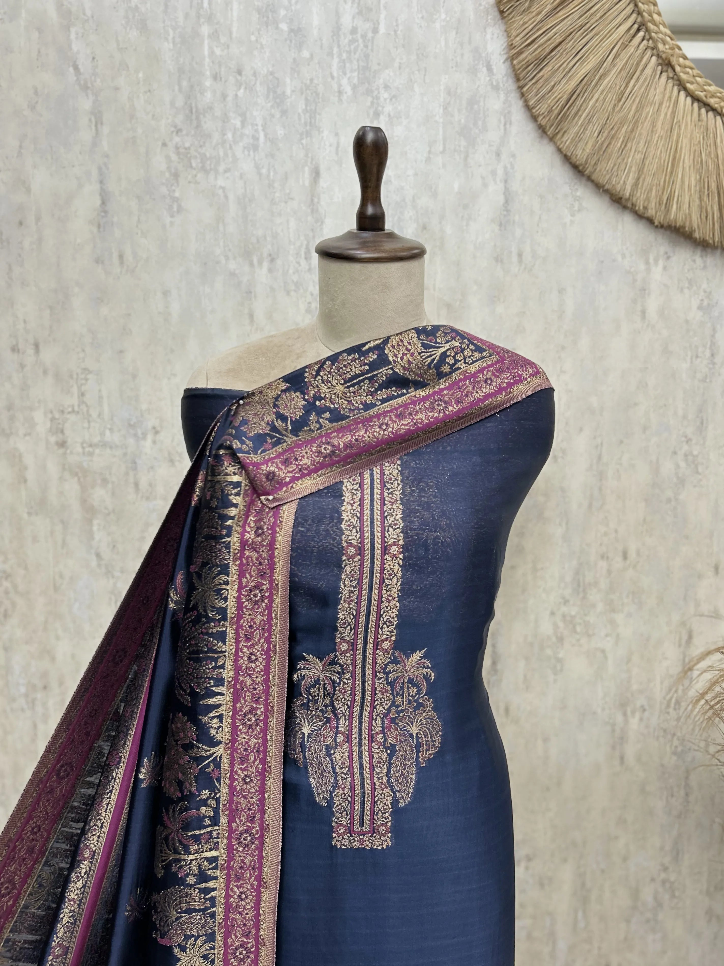 Ethereal Grandeur Fine Cotton silk Unstitched Suits