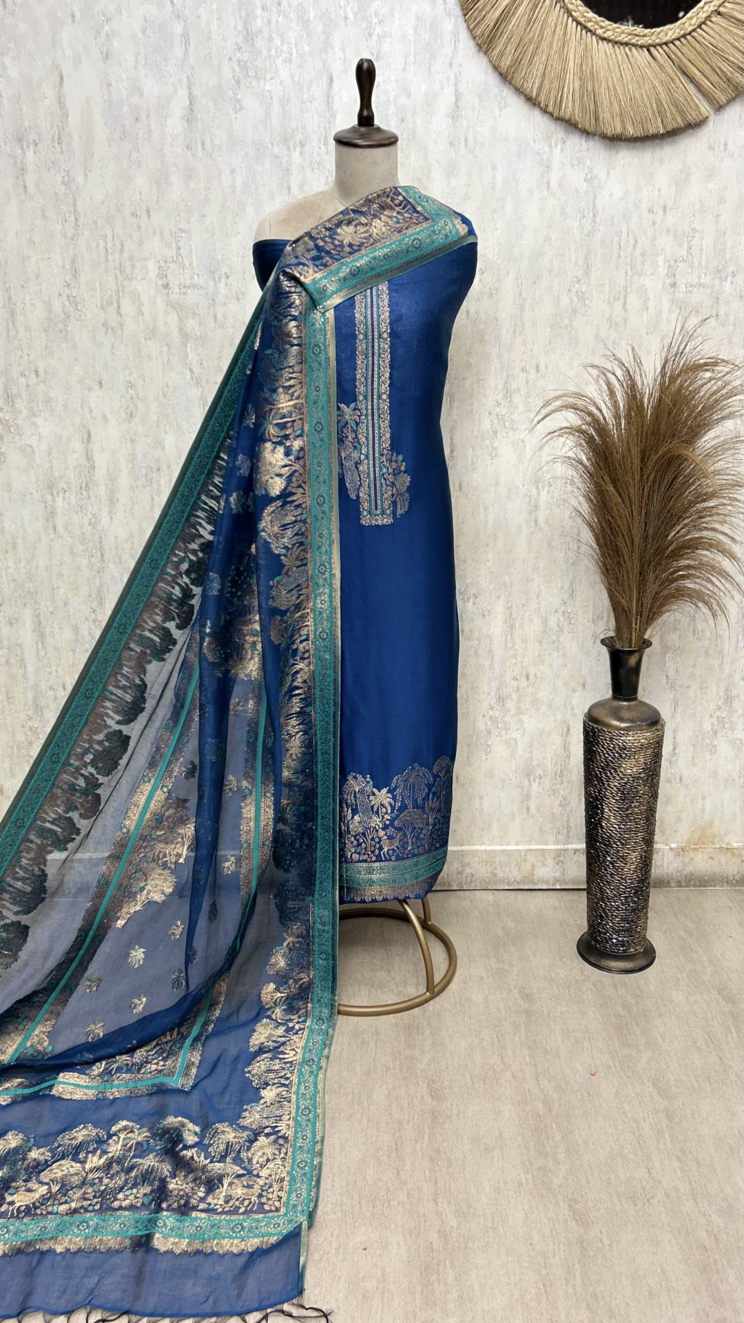 Ethereal Grandeur Fine Cotton silk Unstitched Suits