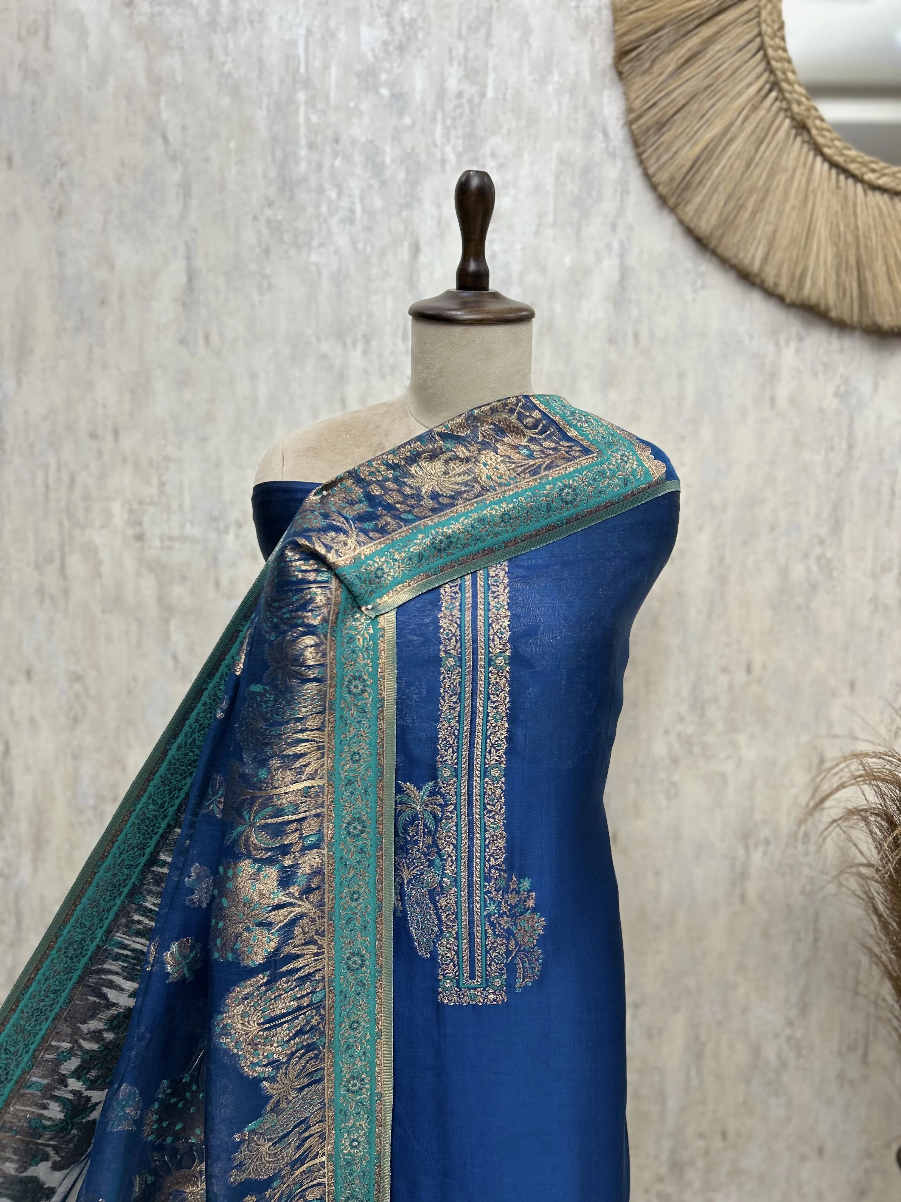 Ethereal Grandeur Fine Cotton silk Unstitched Suits
