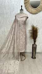 Refined Ethnic Look Crush tissue Unstitched suit