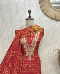 Elegant Tafetta Silk Unstitched Suits