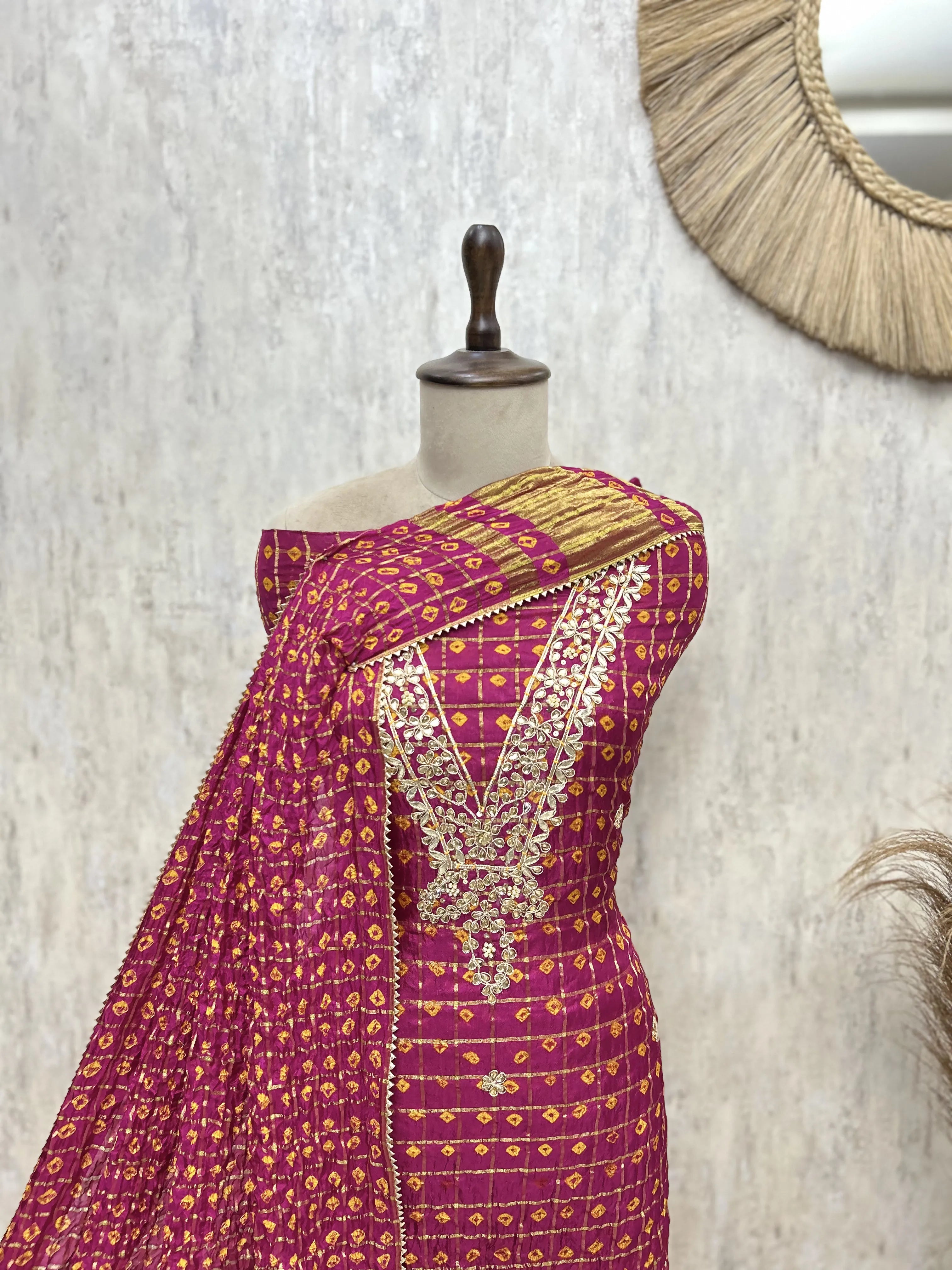 Elegant Tafetta Silk Unstitched Suits