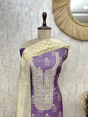 Floral print Maheshwari unstitched suit