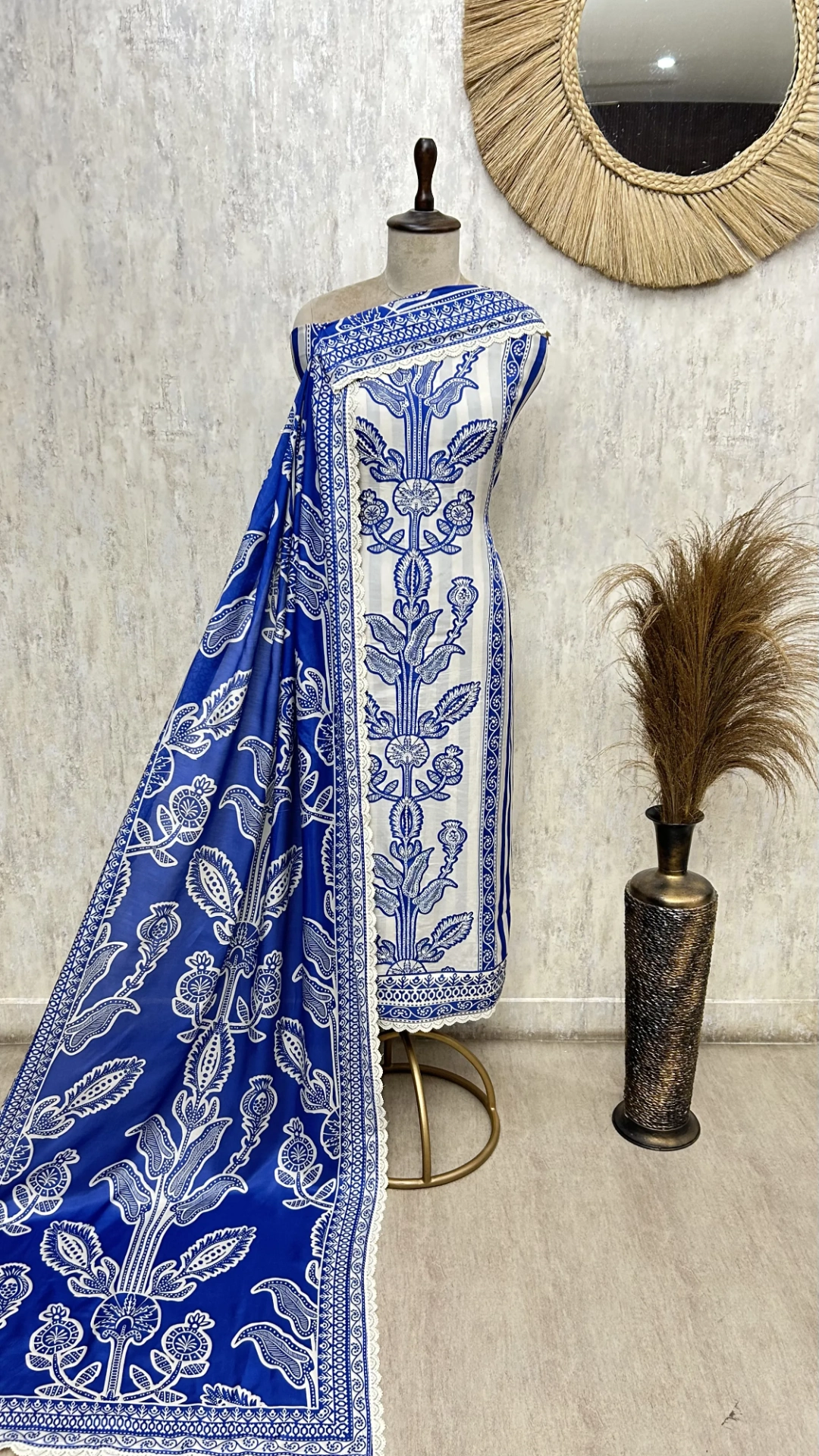 Midnight Floral Printed Muslin Unstitched suit