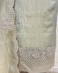 Elegant Ethnic Unstitched Crush tissue Suit