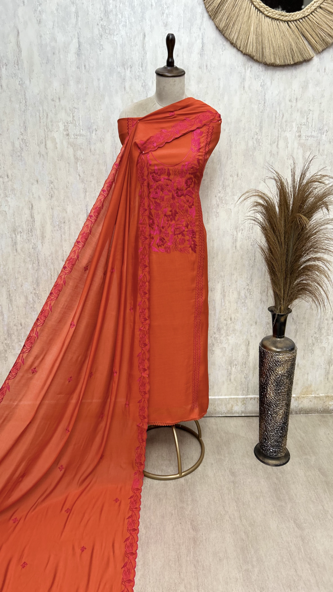 Botanical Whisper Mul Chanderi  Unstitched Suits