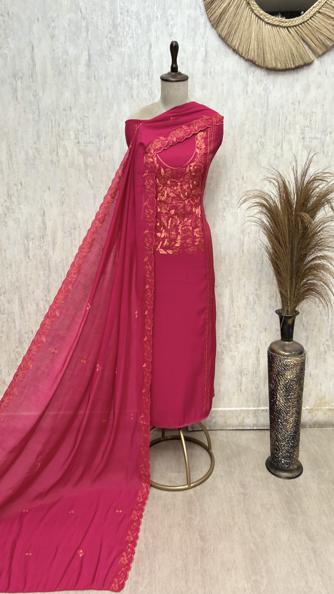 Botanical Whisper Mul Chanderi  Unstitched Suits