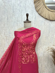 Botanical Whisper Mul Chanderi  Unstitched Suits