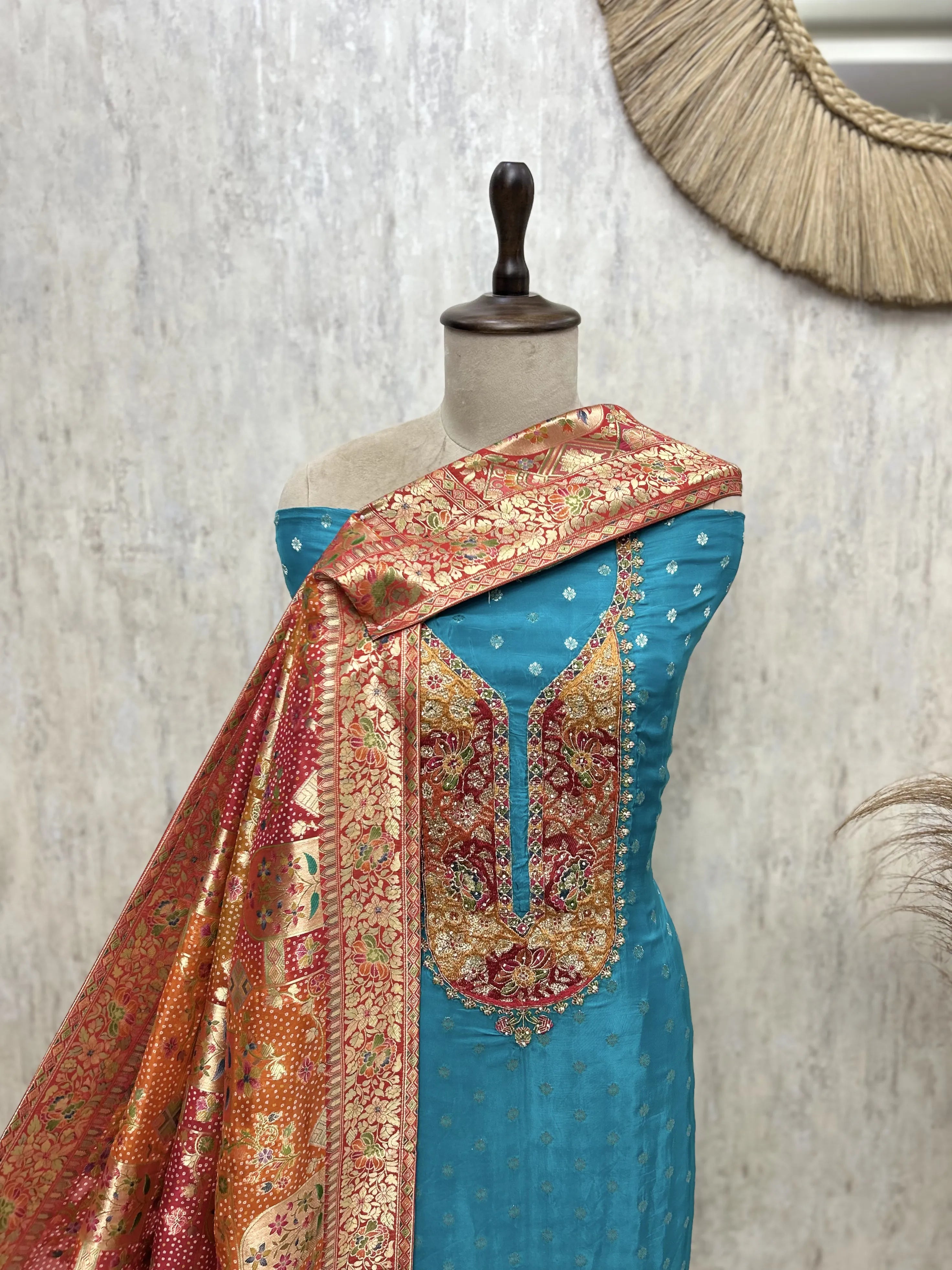 Timeless Grandeur Dola Silk Unstitched Suits
