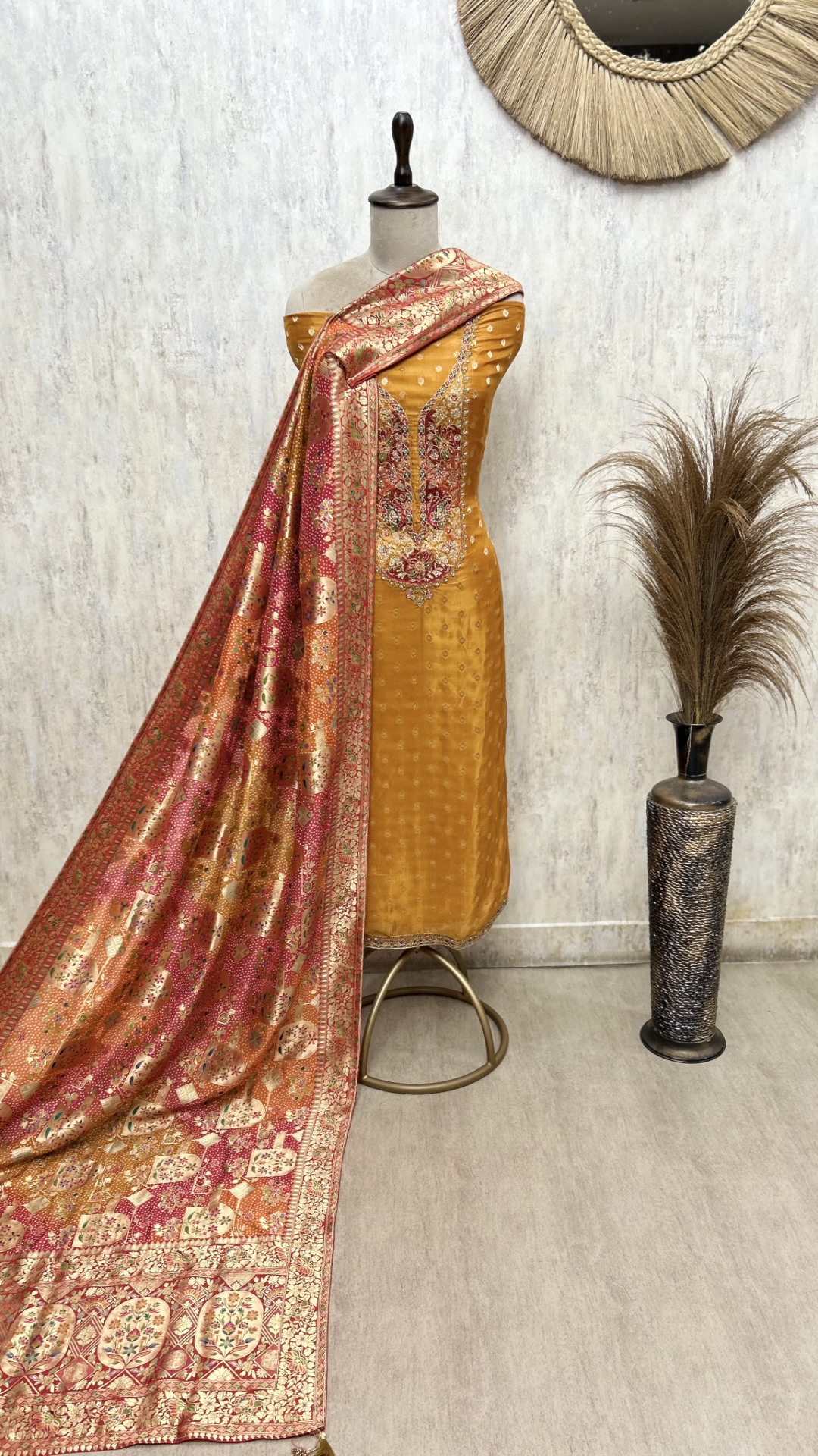 Timeless Grandeur Dola Silk Unstitched Suits