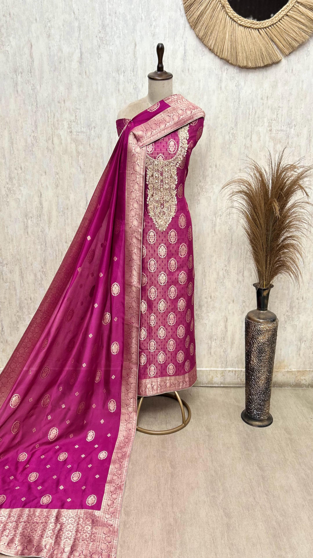 Lustrous Heritage Brocade Silk Unstitched Suits