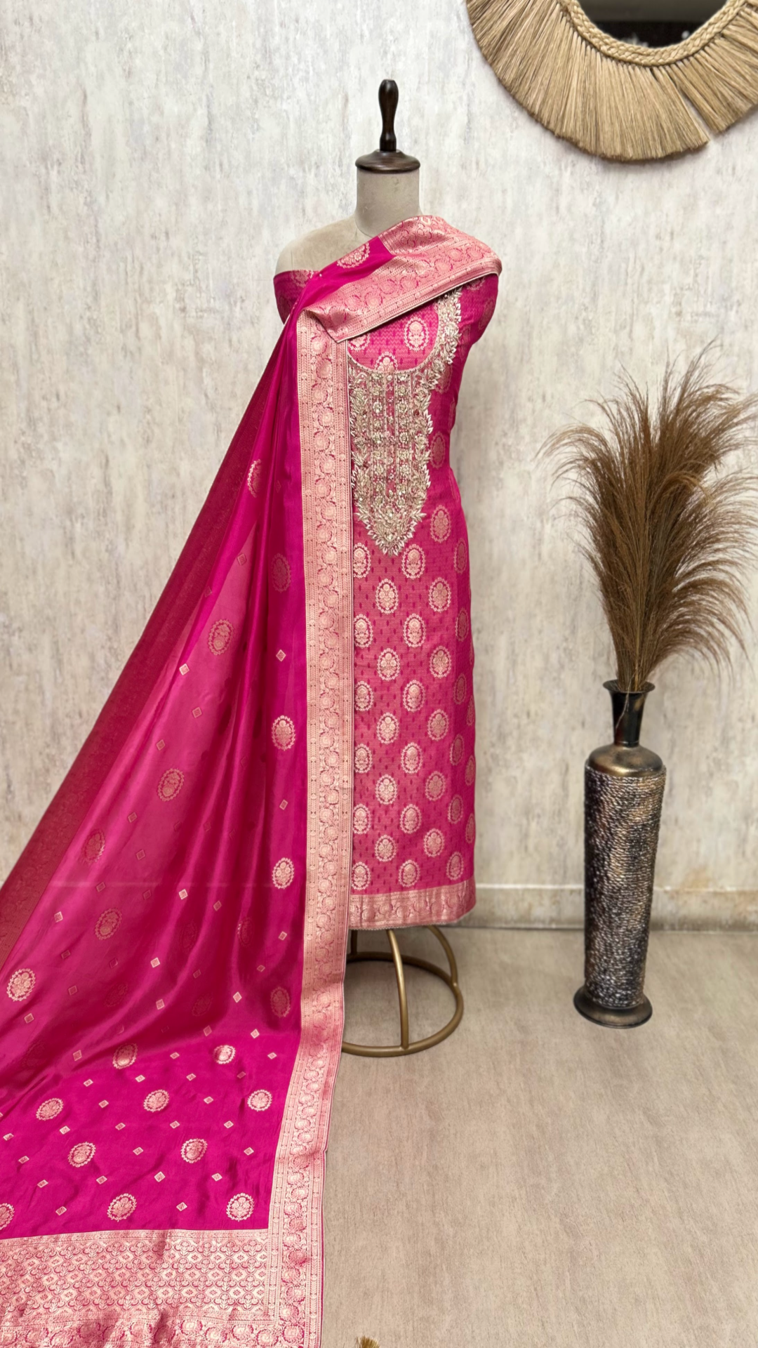 Lustrous Heritage Brocade Silk Unstitched Suits