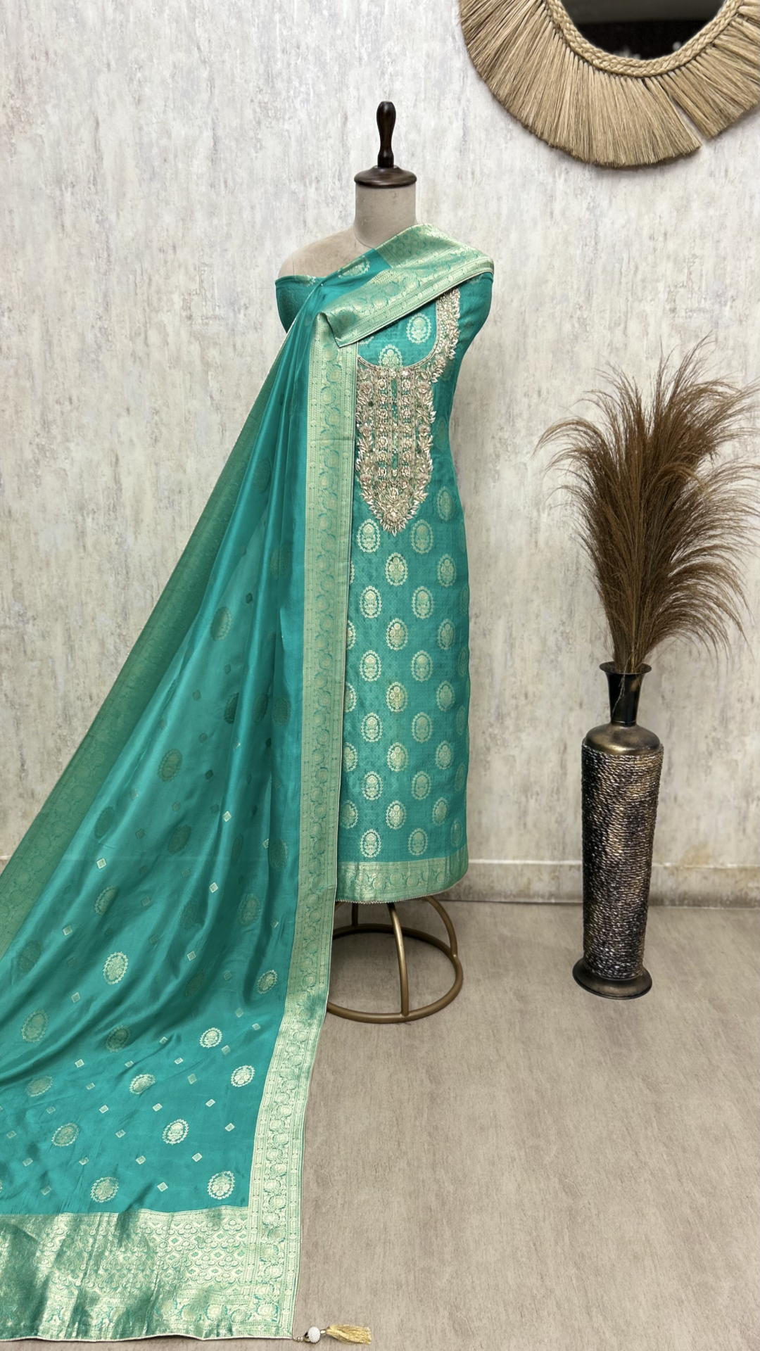 Lustrous Heritage Brocade Silk Unstitched Suits