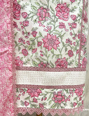 Blush Floral Cotton Unstitched Suit