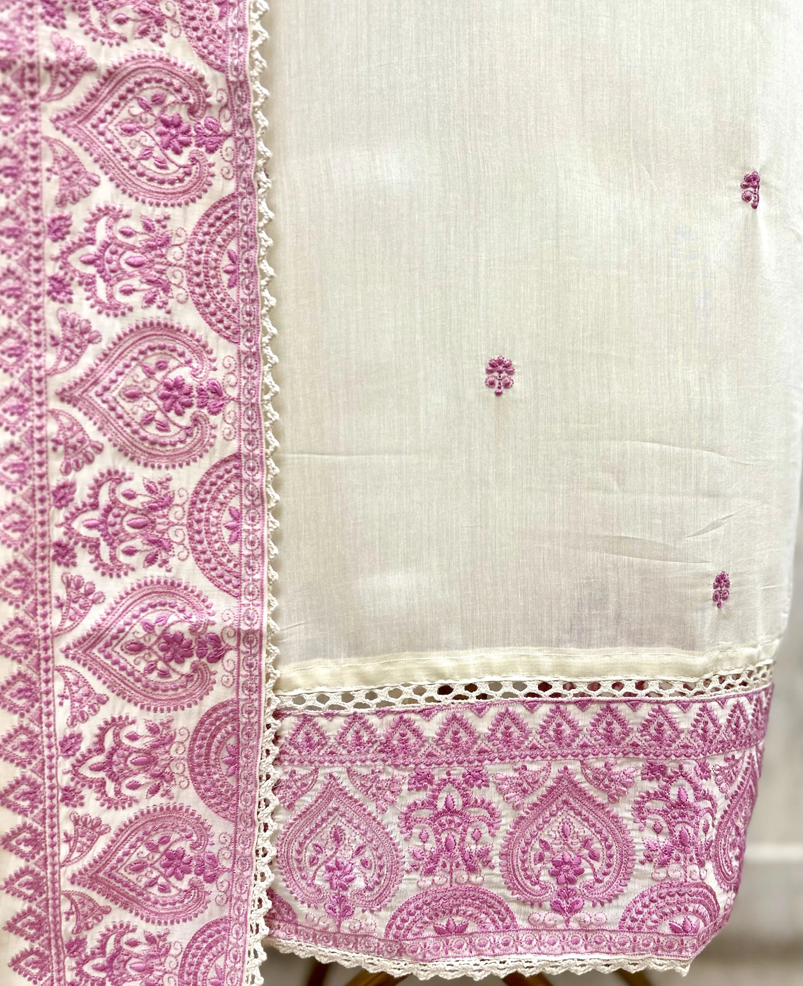 Mul Chikankari Unstitched Suit