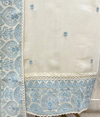 Chikankari Elegance Mul chanderi Unstitched suit