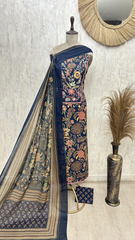 Olive Floral Elegance Cotton Unstitched suit