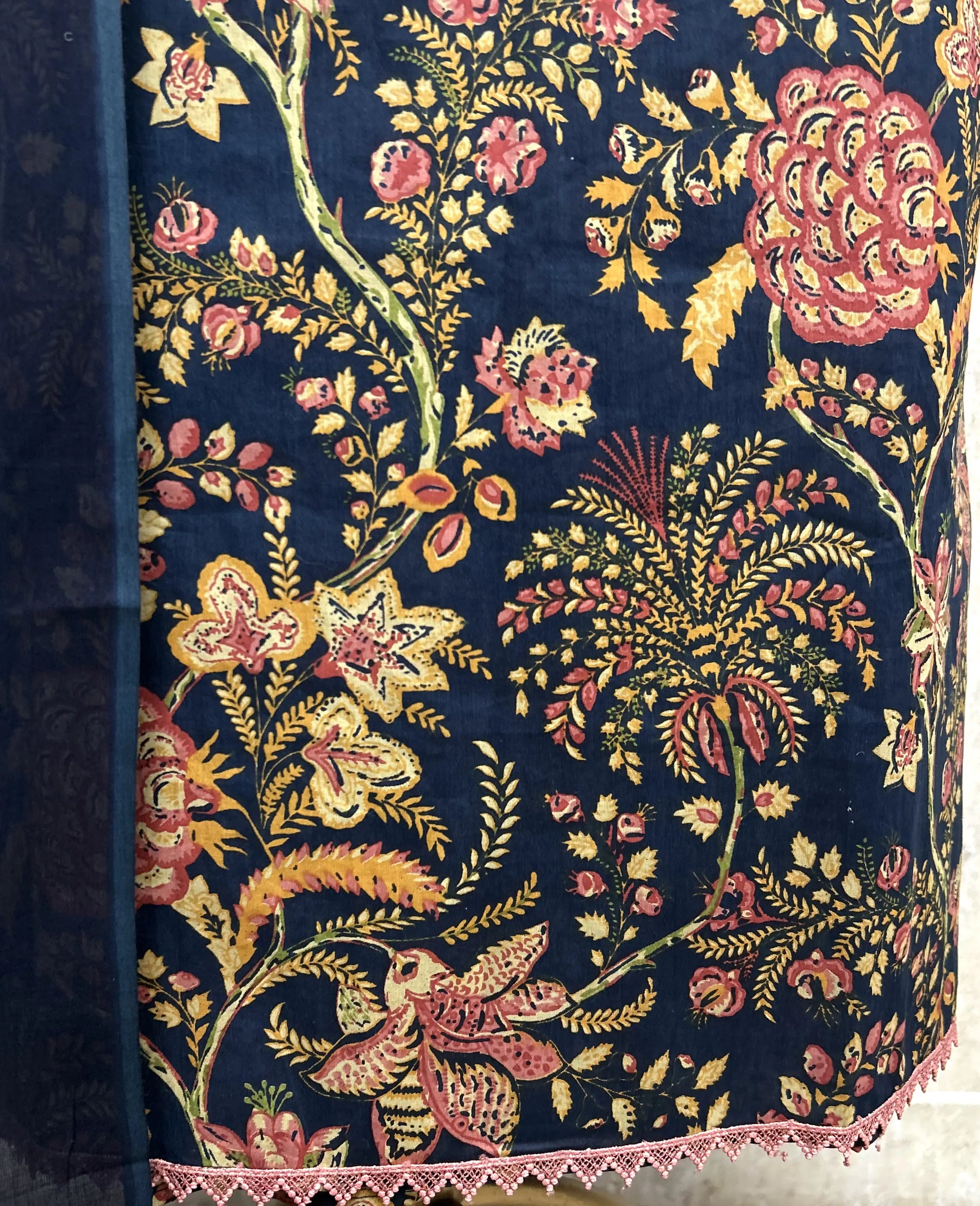Olive Floral Elegance Cotton Unstitched suit