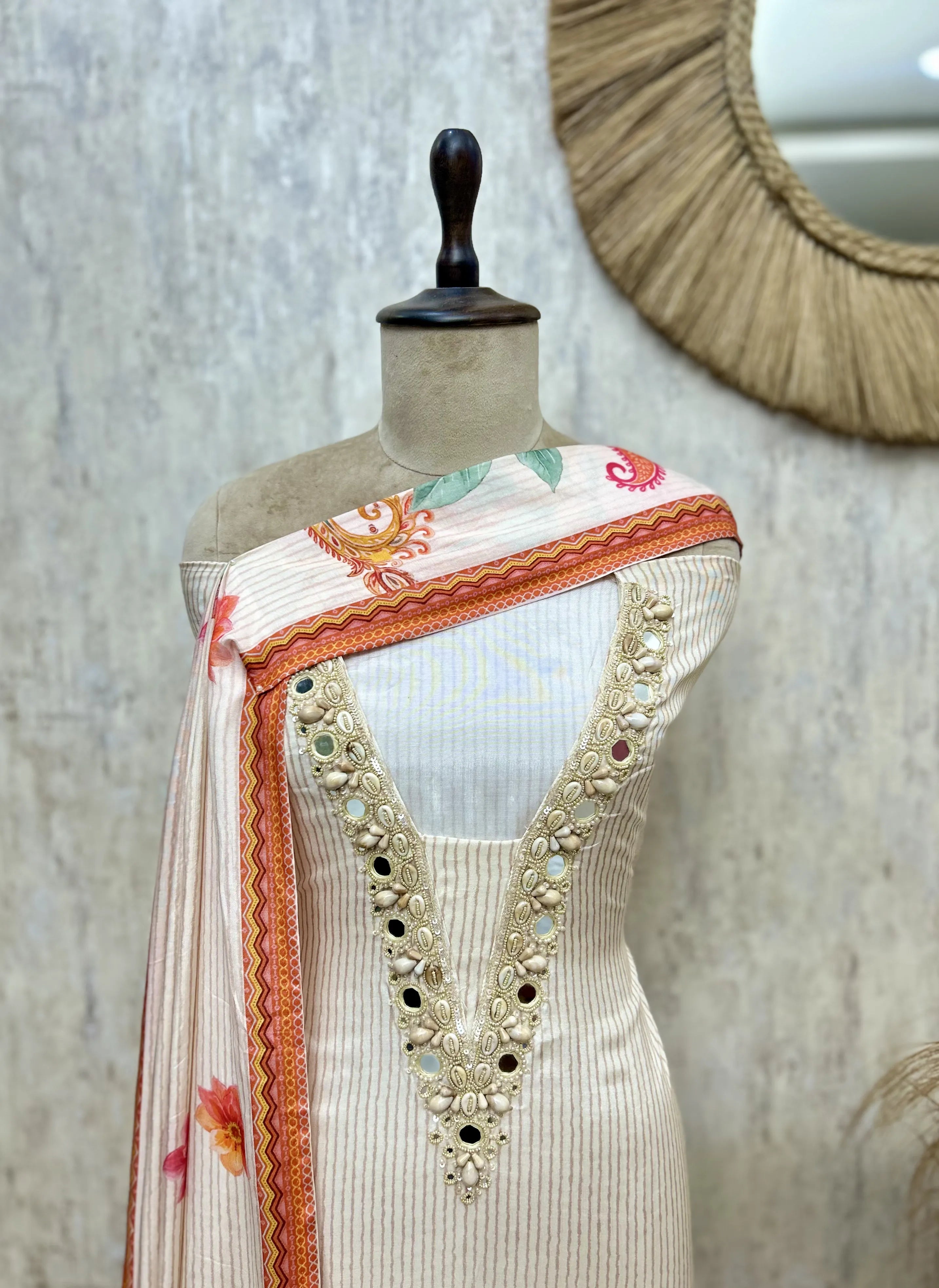 Floral Muslin Unstitched suit