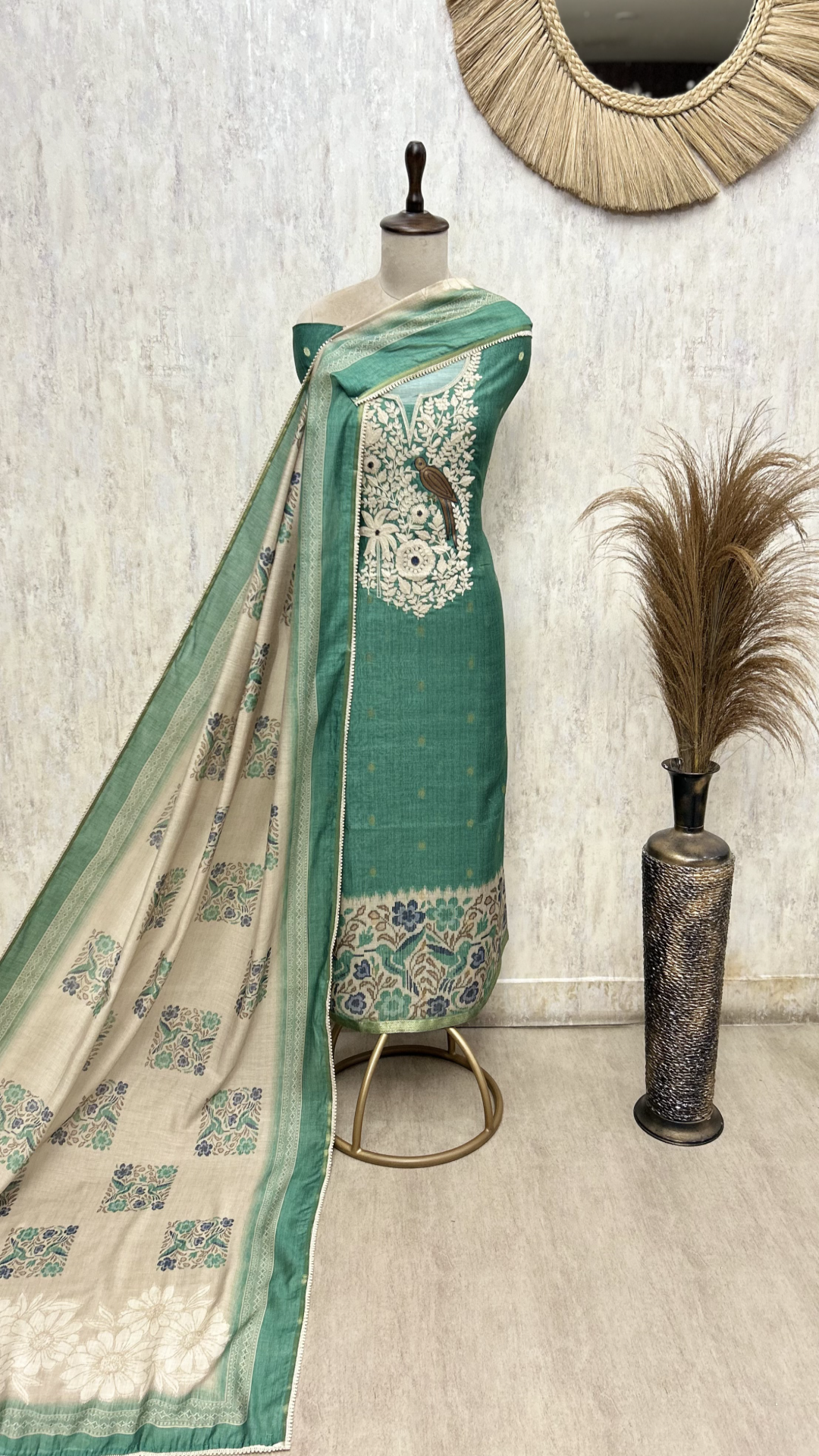 Botanical Opulence Maheshwari  Unstitched Suits