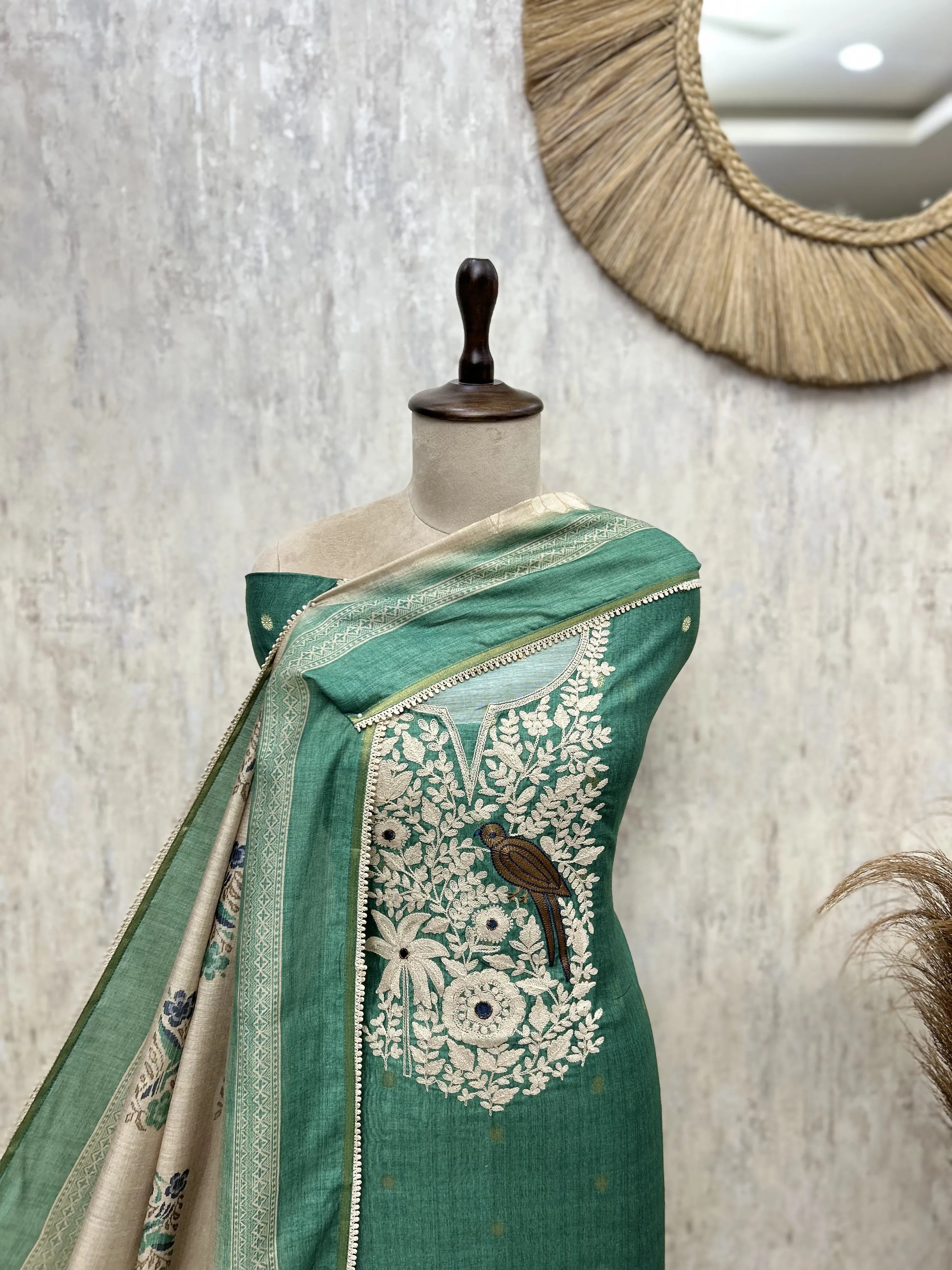 Botanical Opulence Maheshwari  Unstitched Suits