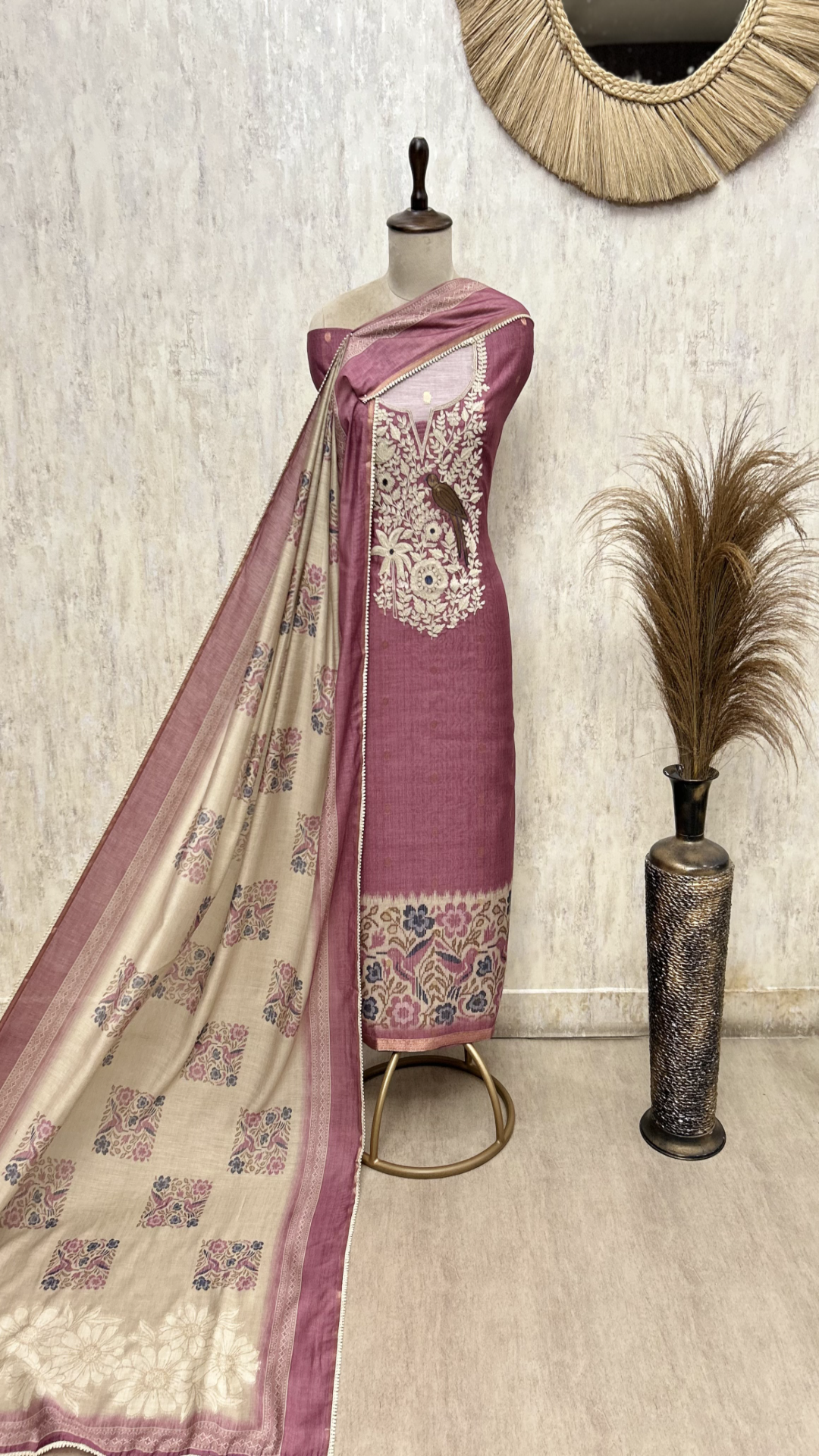 Botanical Opulence Maheshwari  Unstitched Suits