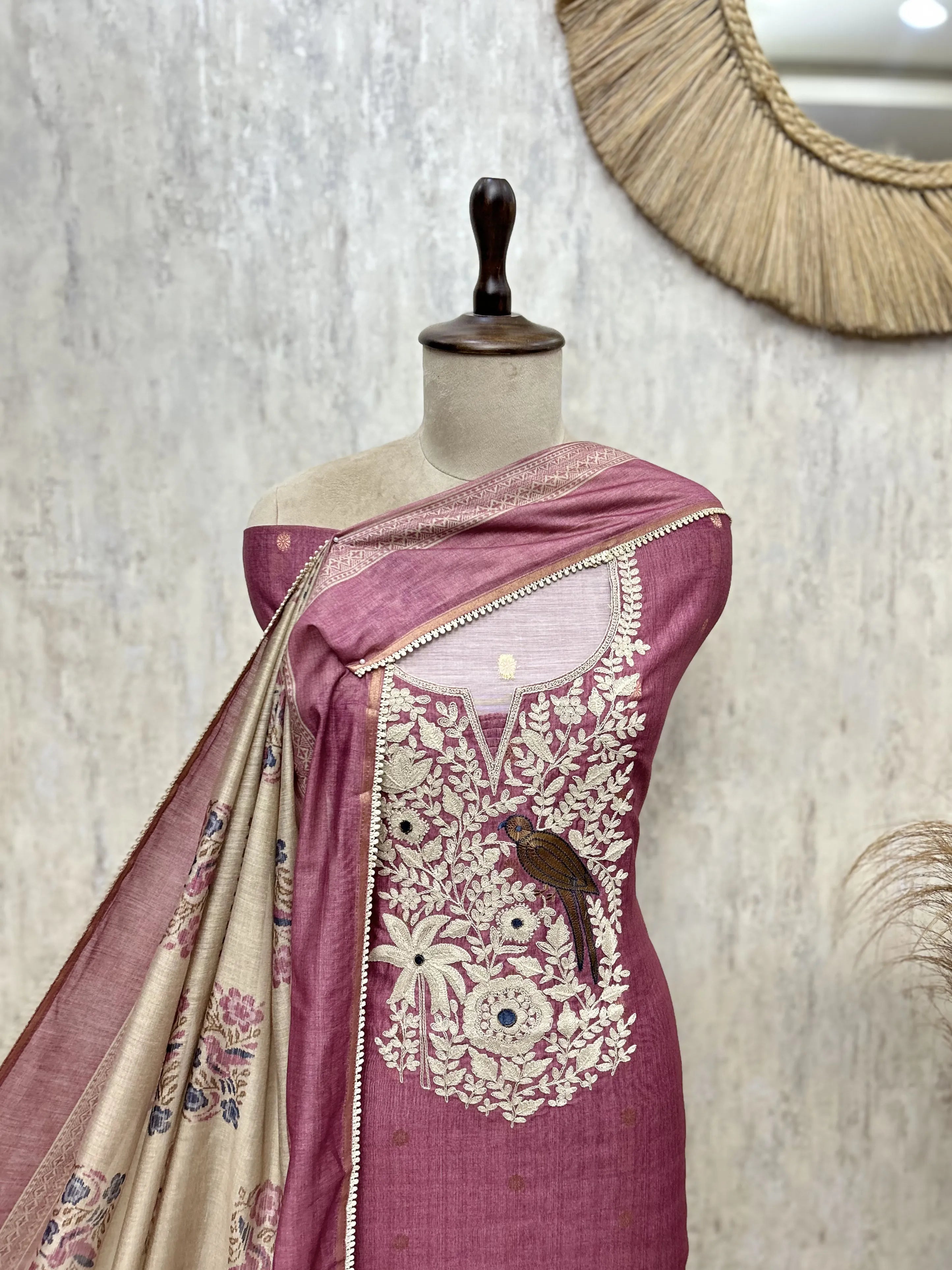Botanical Opulence Maheshwari  Unstitched Suits
