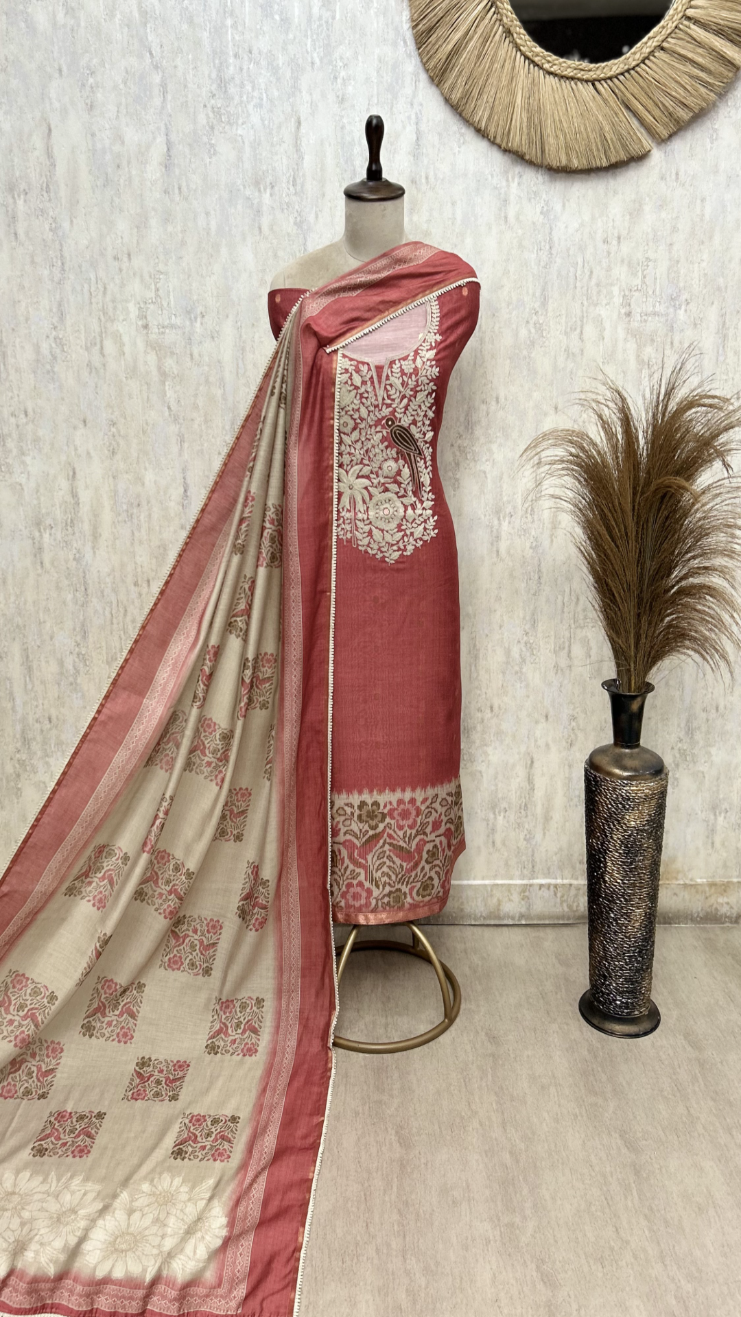Botanical Opulence Maheshwari  Unstitched Suits