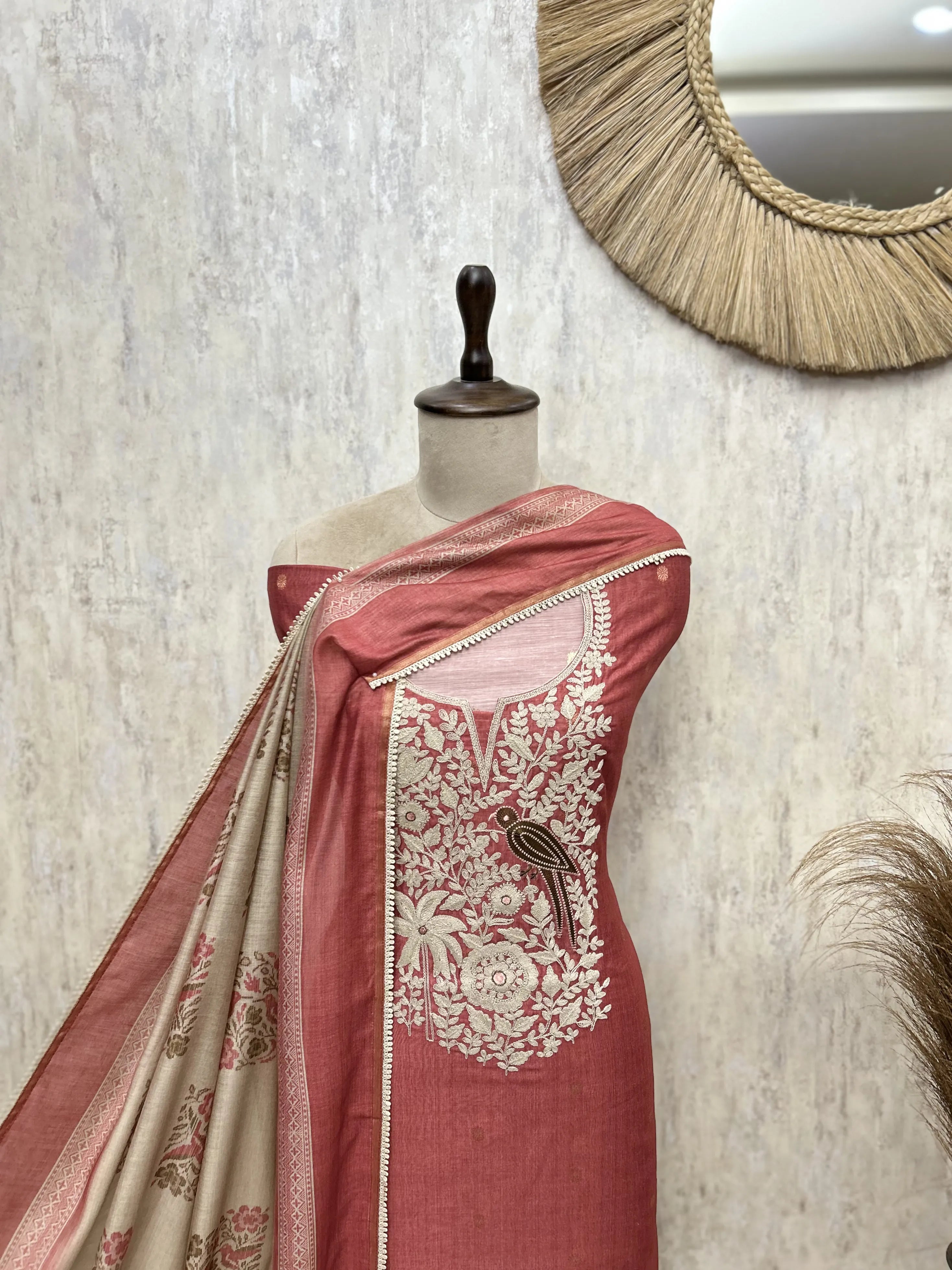 Botanical Opulence Maheshwari  Unstitched Suits