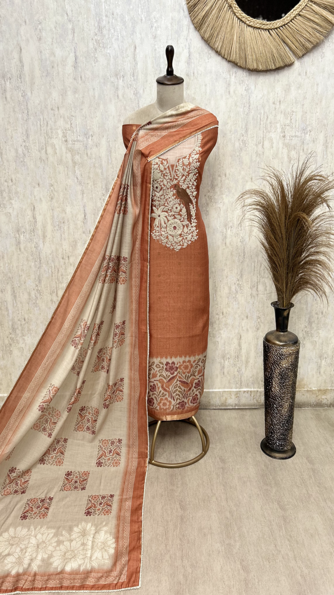 Botanical Opulence Maheshwari  Unstitched Suits