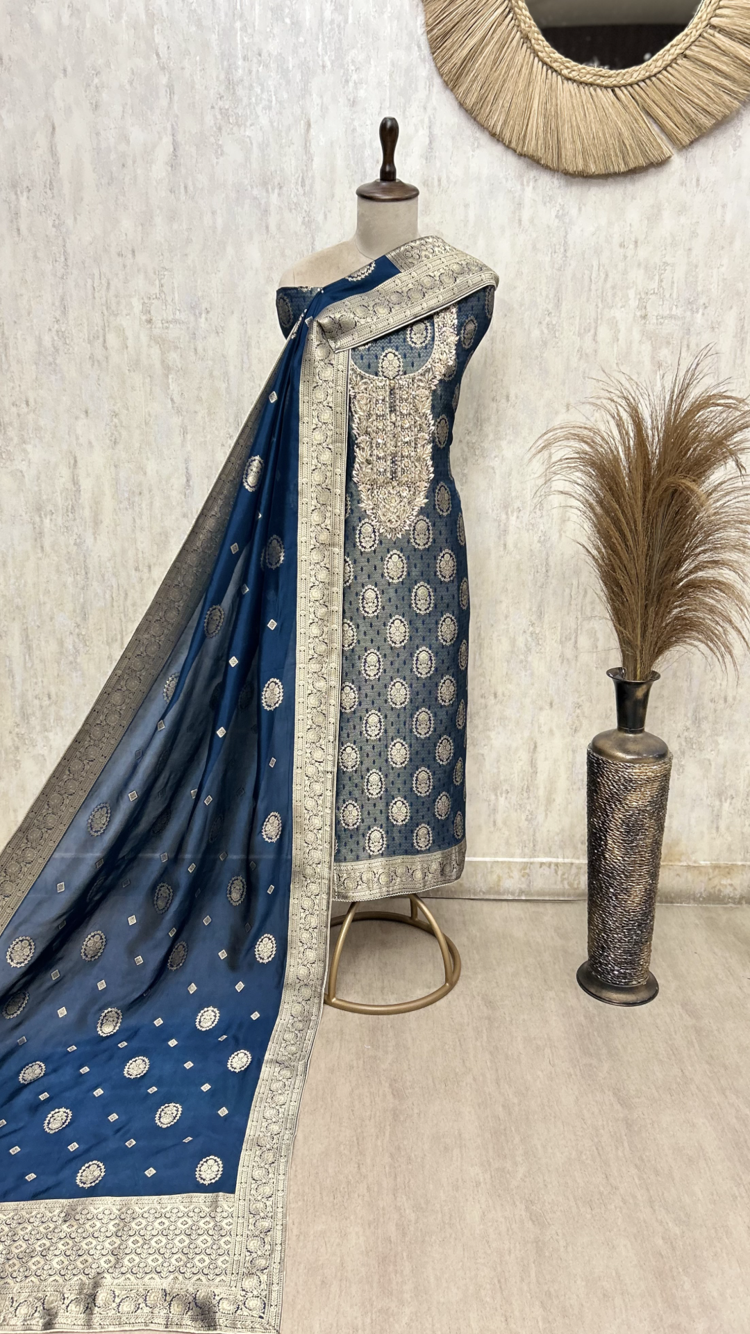 Lustrous Heritage Brocade Silk Unstitched Suits